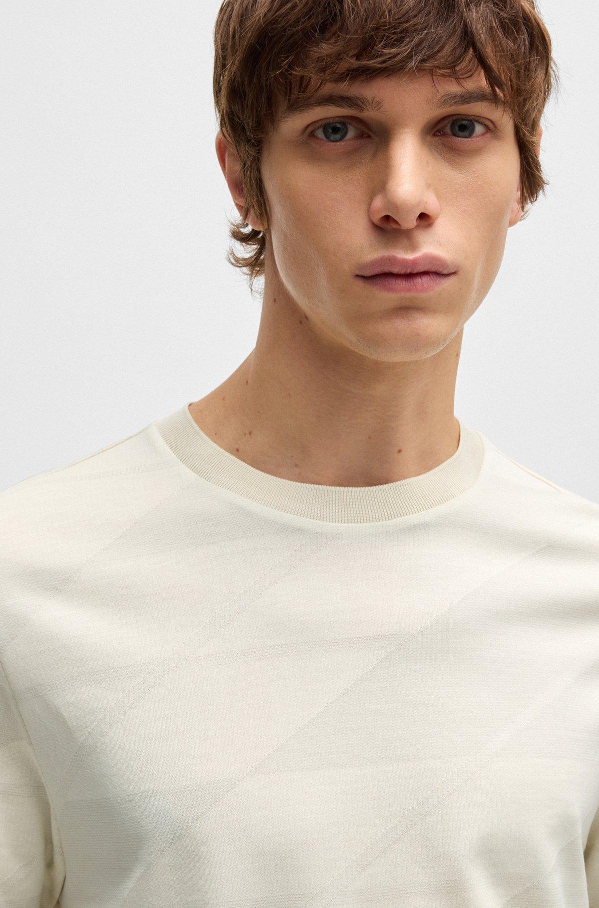  Mercerized-cotton T-shirt with two-tone jacquard Product Image