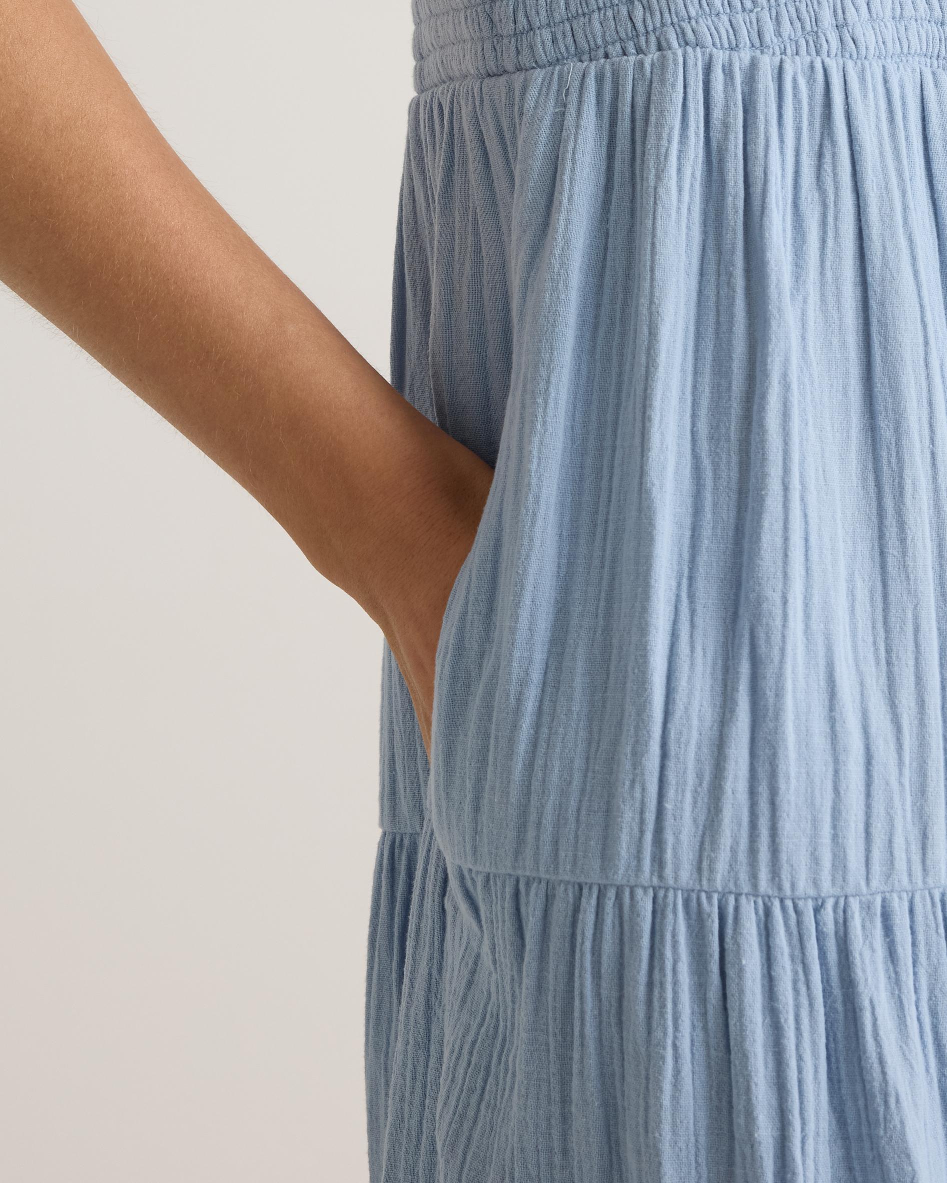 Quince | Women's Gauze Smocked Sleeveless Maxi Dress Organic Cotton Product Image