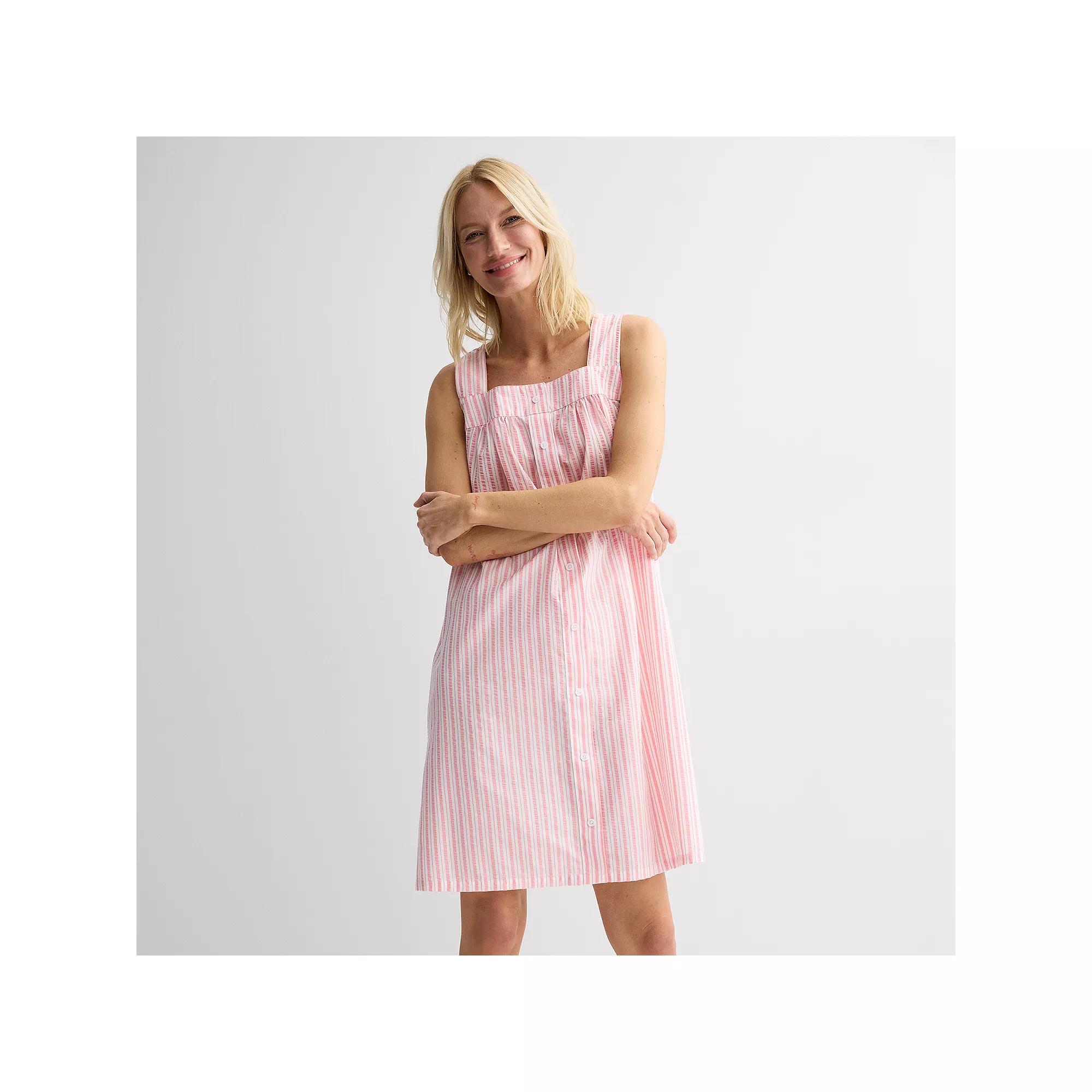 Women's Croft & Barrow® Woven Nightgown, Size: XL, Moroco Pk Product Image