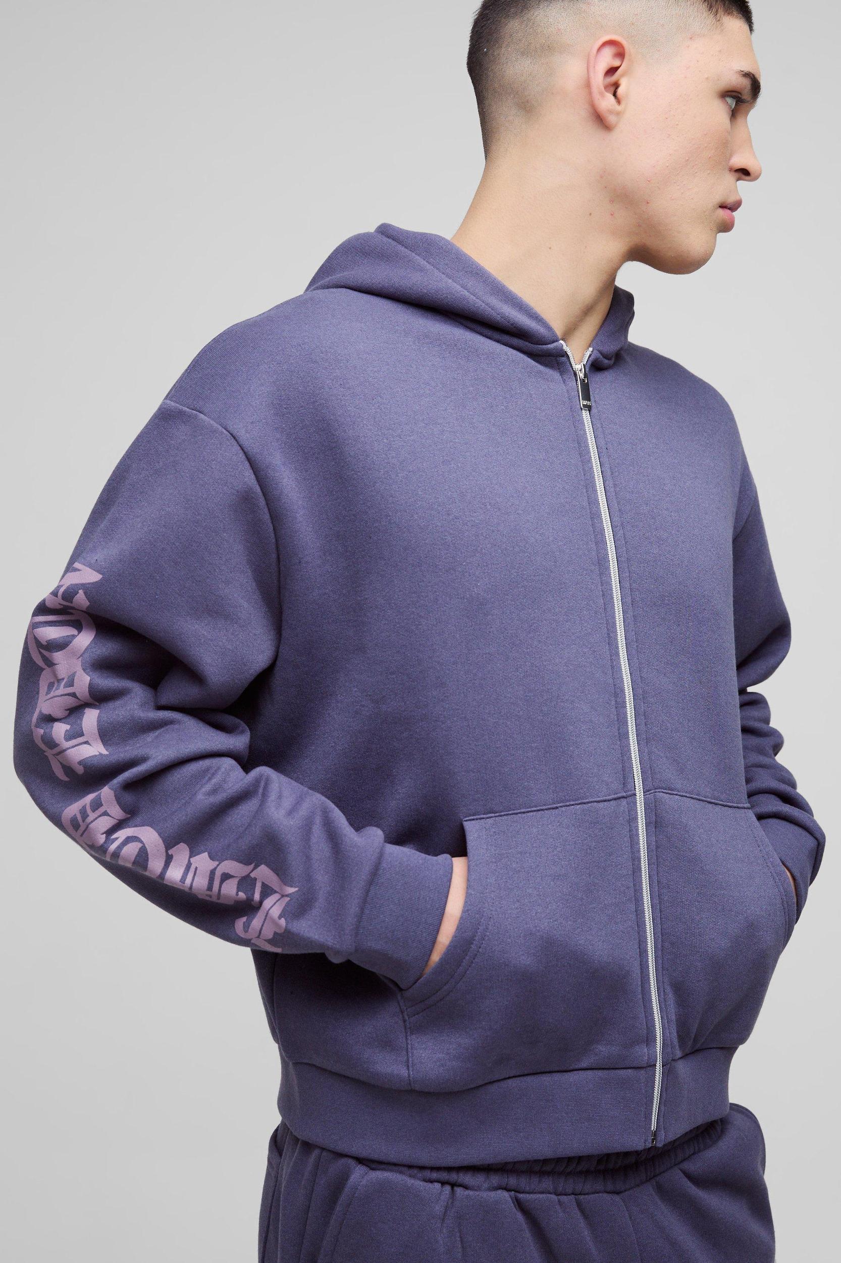 Oversized Boxy Printed Gusset Tracksuit | boohooMAN USA Product Image