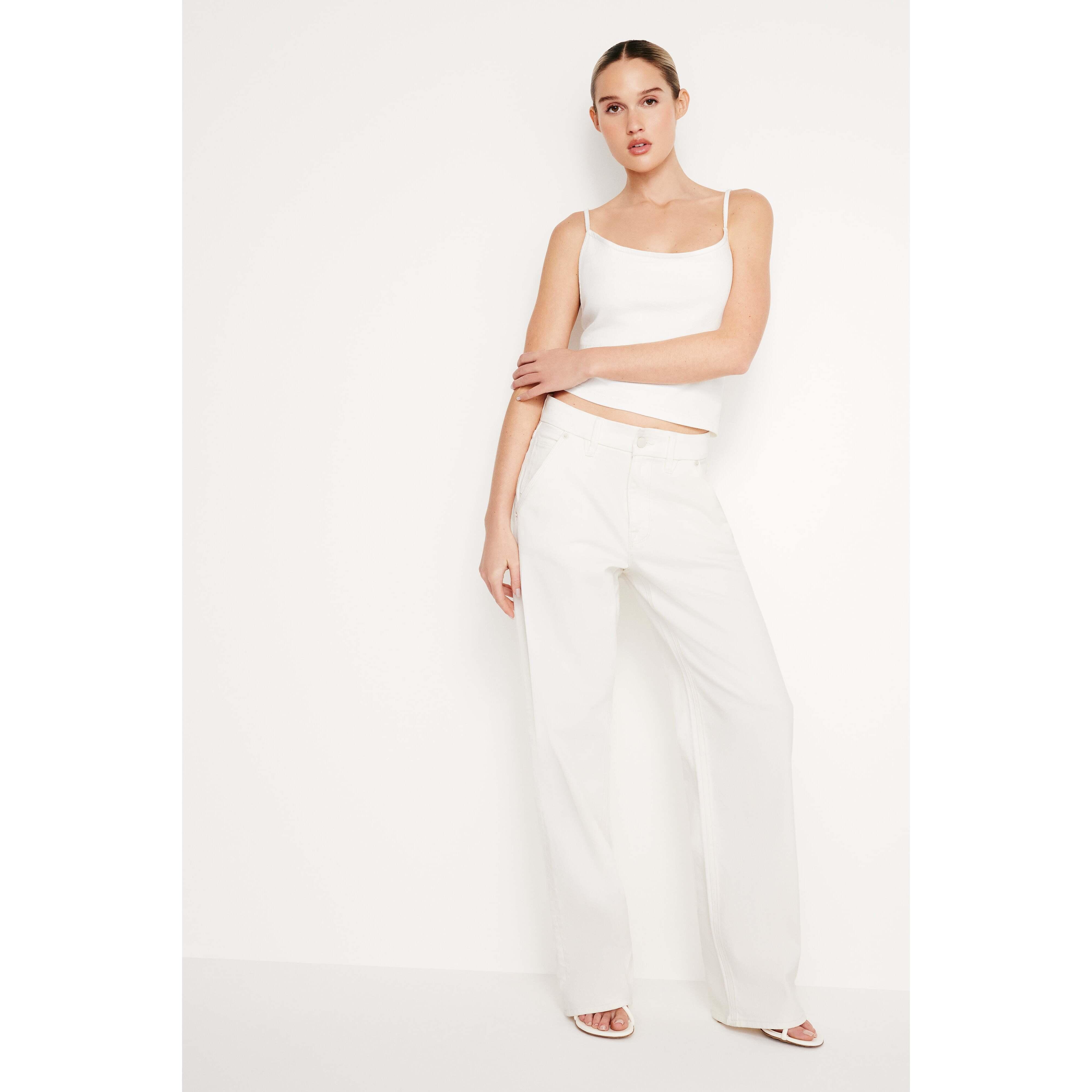 Womens Good 90s Carpenter Jeans | Cloud White, Size 20 Plus | Good American by Khlo Kardashian Product Image