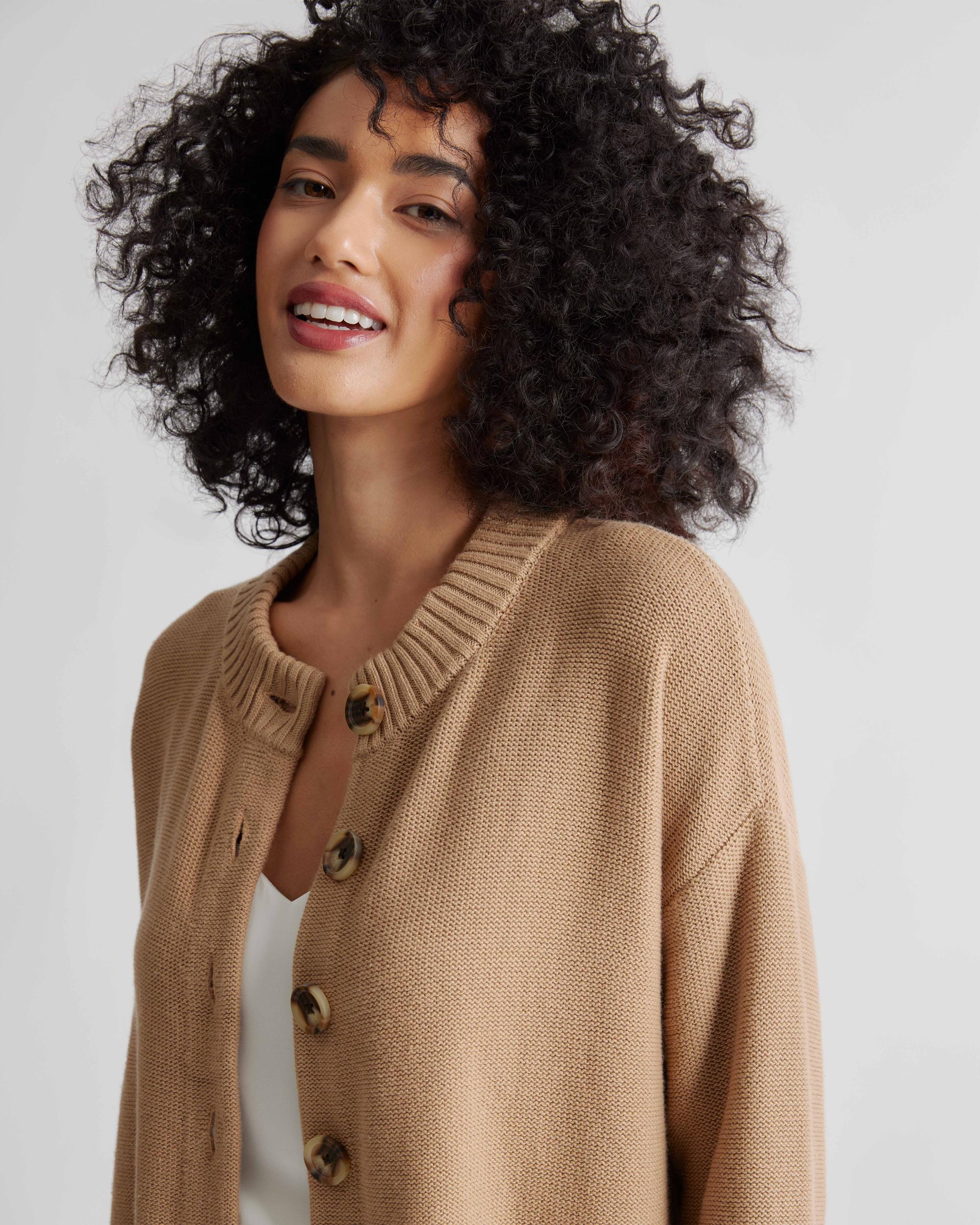 Quince | Women's Cropped Cardigan Sweater Size XL, Organic Cotton Product Image