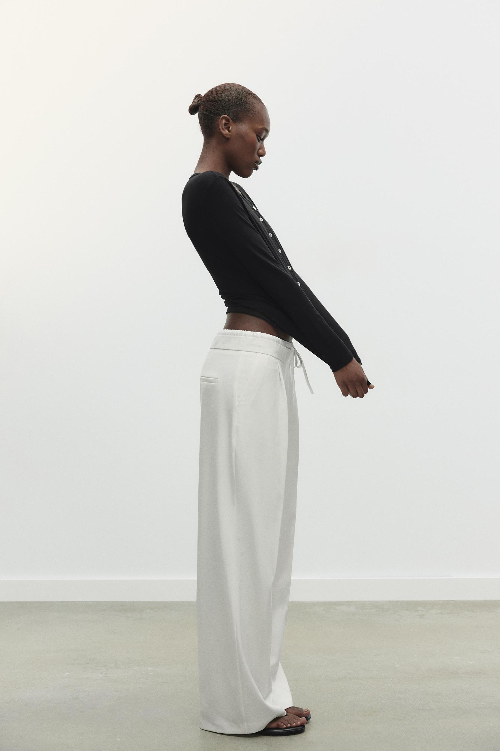 DOUBLE WAIST WIDE LEG PANTS Product Image