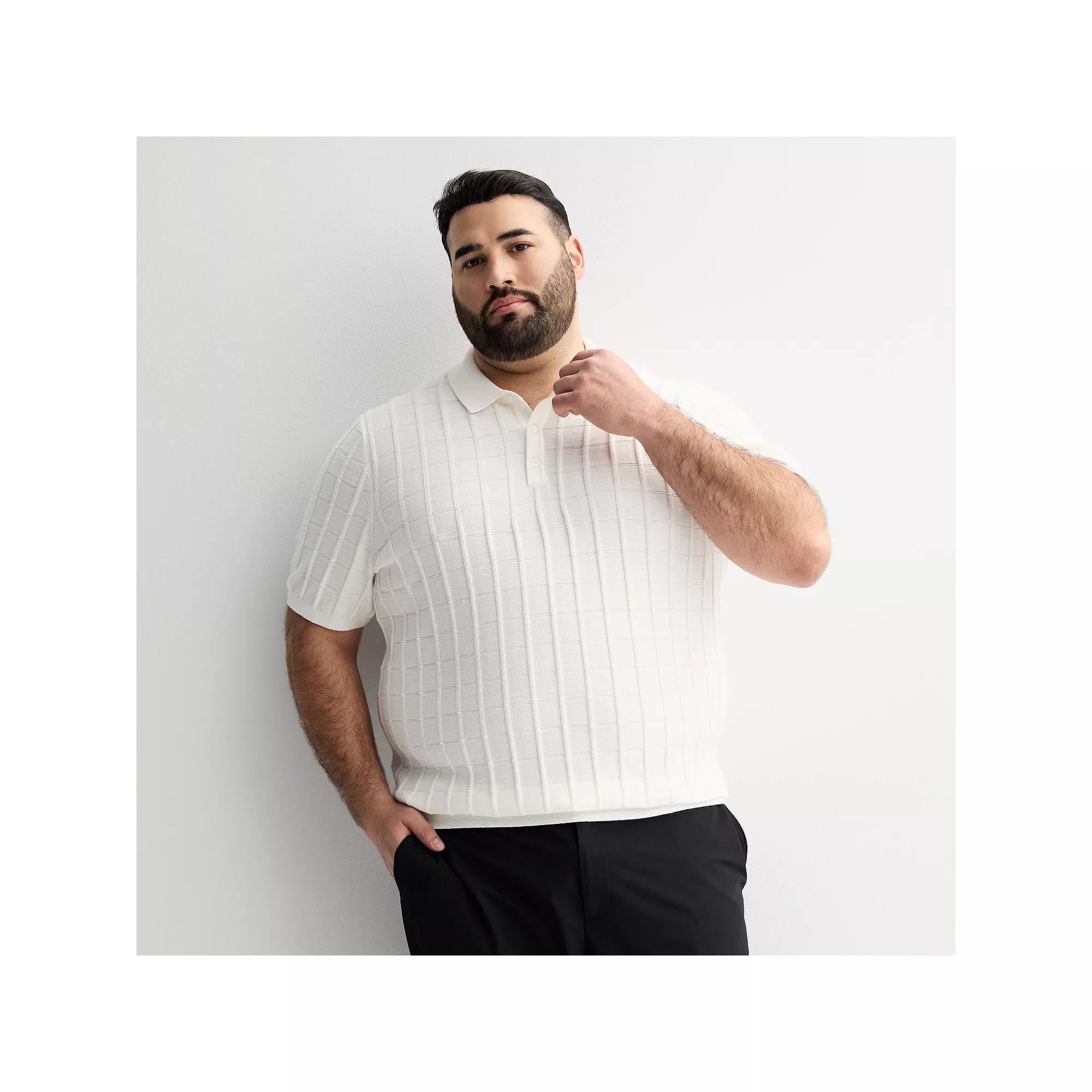 Big & Tall Apt. 9® Short Sleeve Textural Sweater Polo, Men's,  Product Image