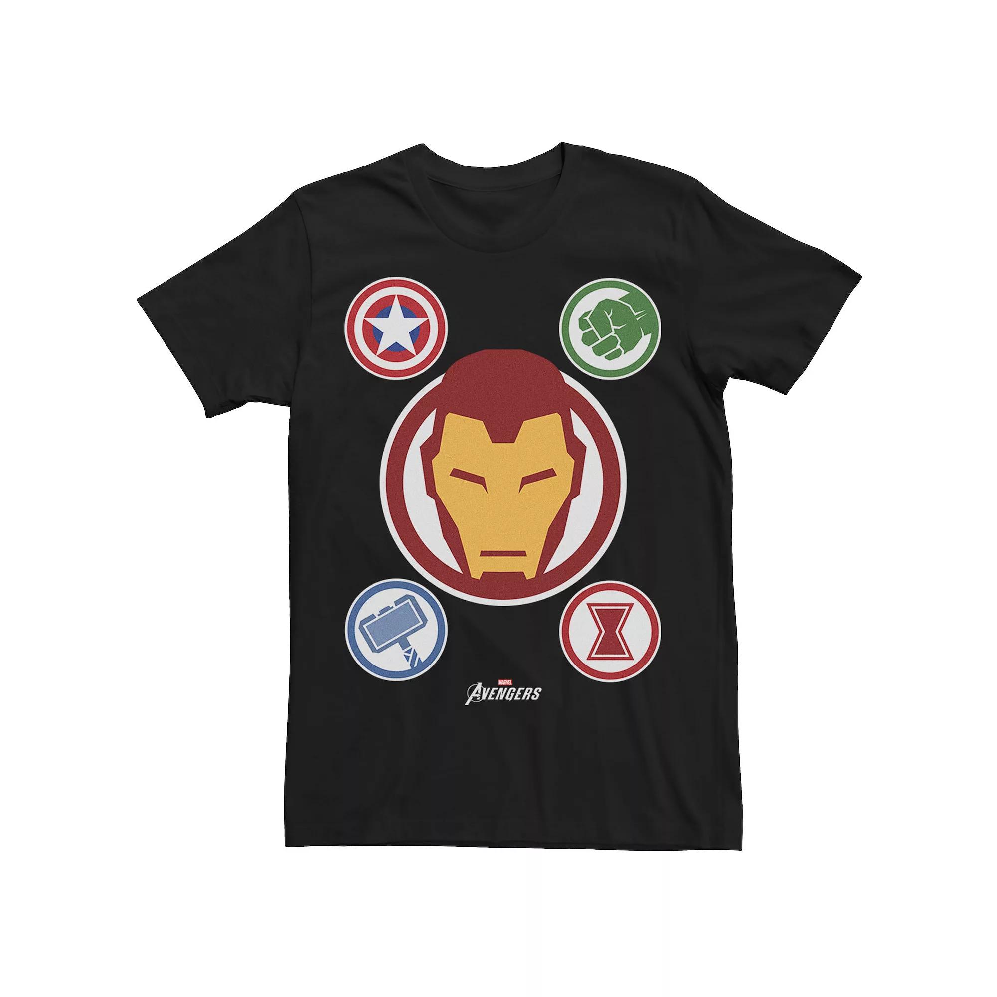 Men's Marvel Gamerverse Avenger Iron Man Emblems Collage Graphic Tee, Size: XXL, Black Product Image
