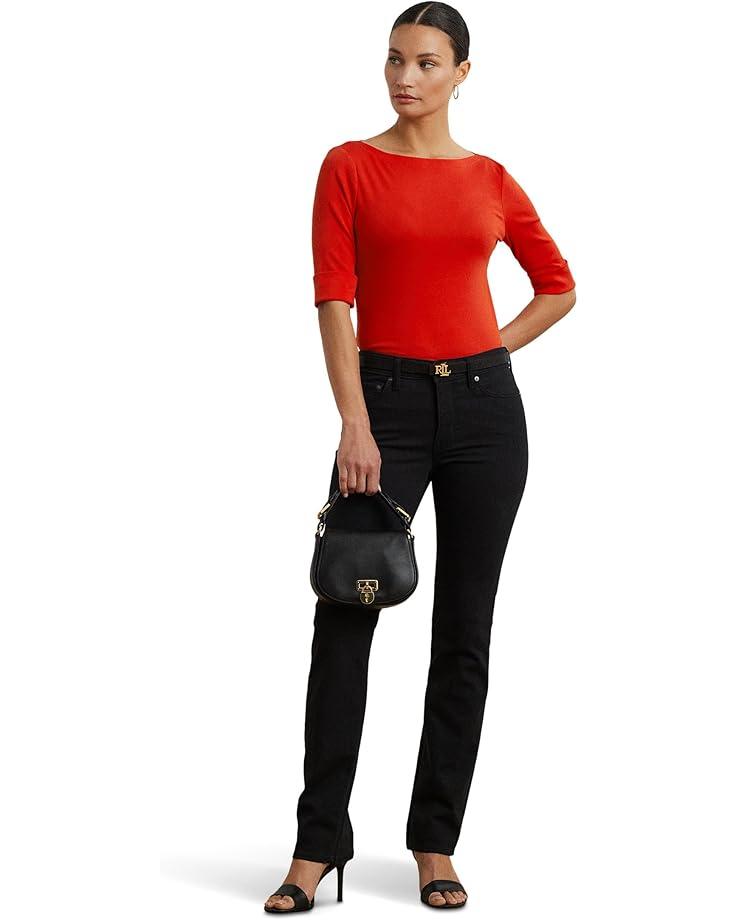 Stretch Cotton Boatneck Top Product Image