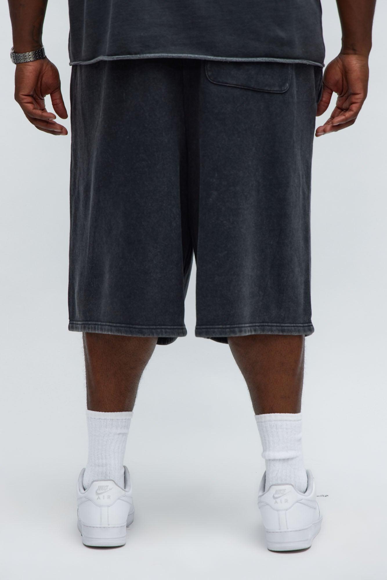 Tyson Baggy Washed Shorts - Black Wash Male Product Image