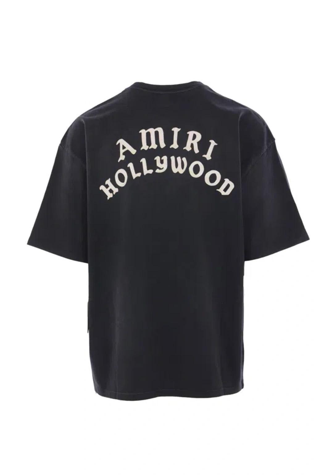 AMIRI Black Crewneck T-shirt With Logo Lettering On Front And Rear Product Image