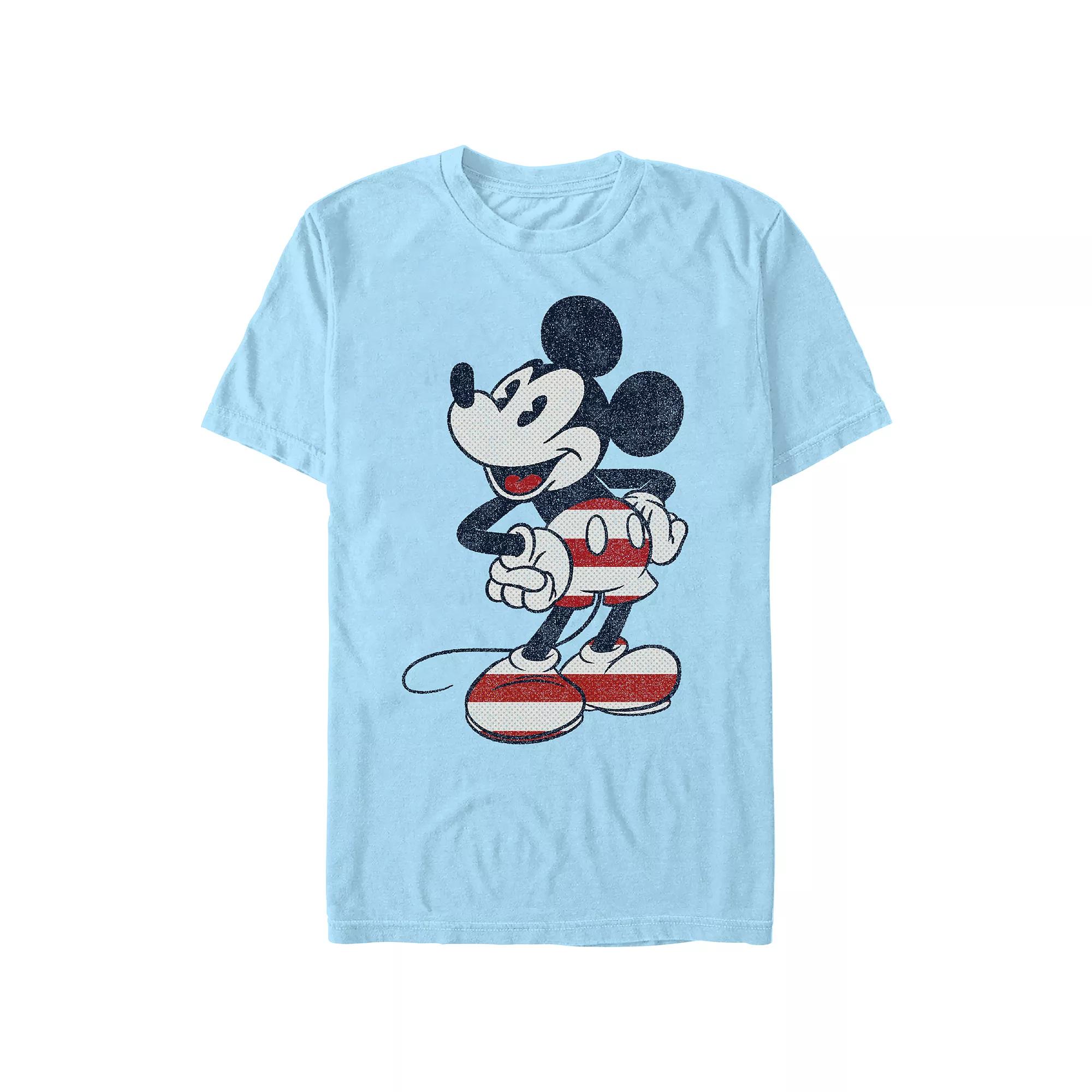 Disney's Mickey Mouse Men's Red And White Print Outfit Graphic Tee,  Product Image
