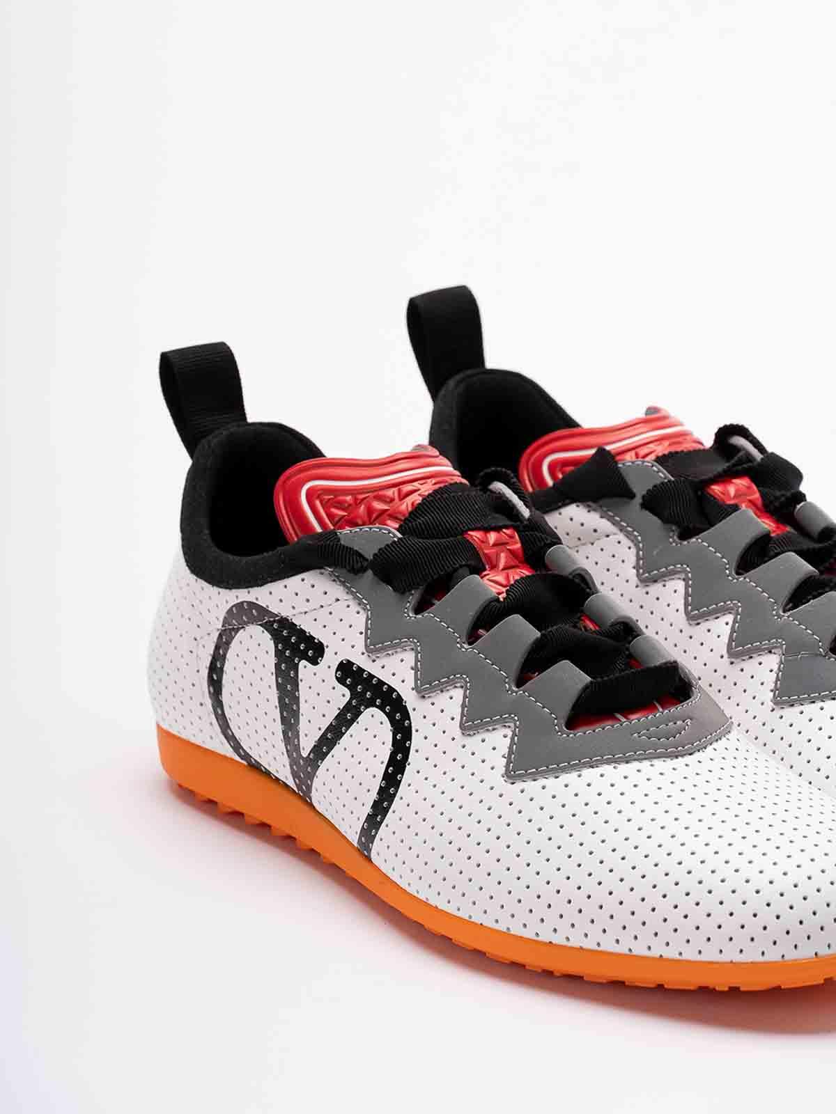 VALENTINO GARAVANI Chromathon Low-top Sneakers In Perforated Leather In Multi Product Image