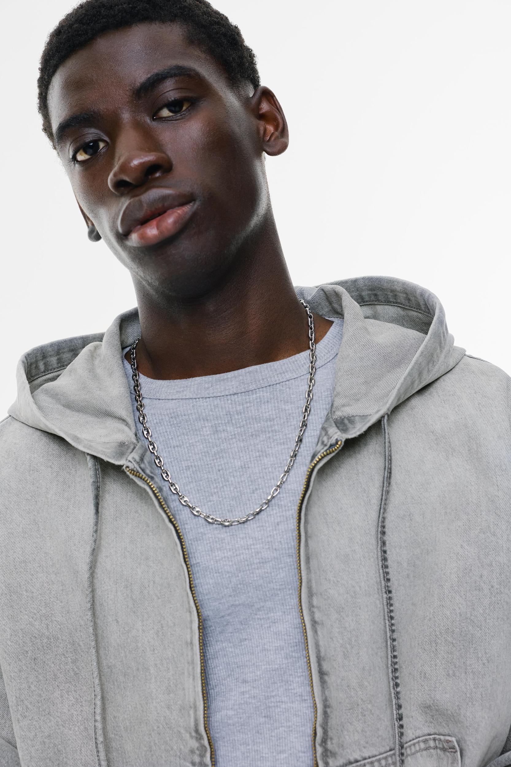 Denim hooded jacket Product Image