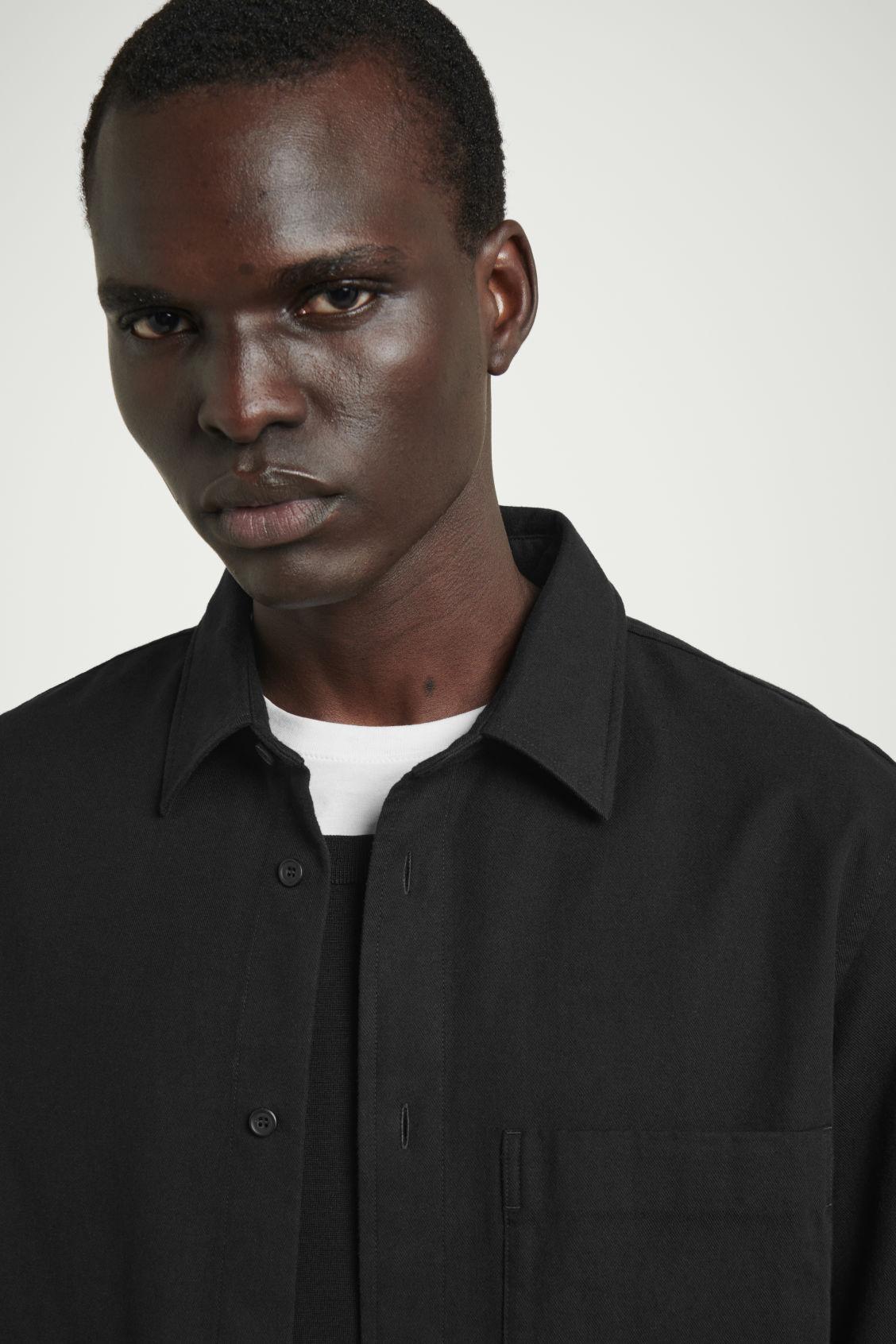 Mens SECONDSKIN Leather Full-Zip Overshirt Product Image