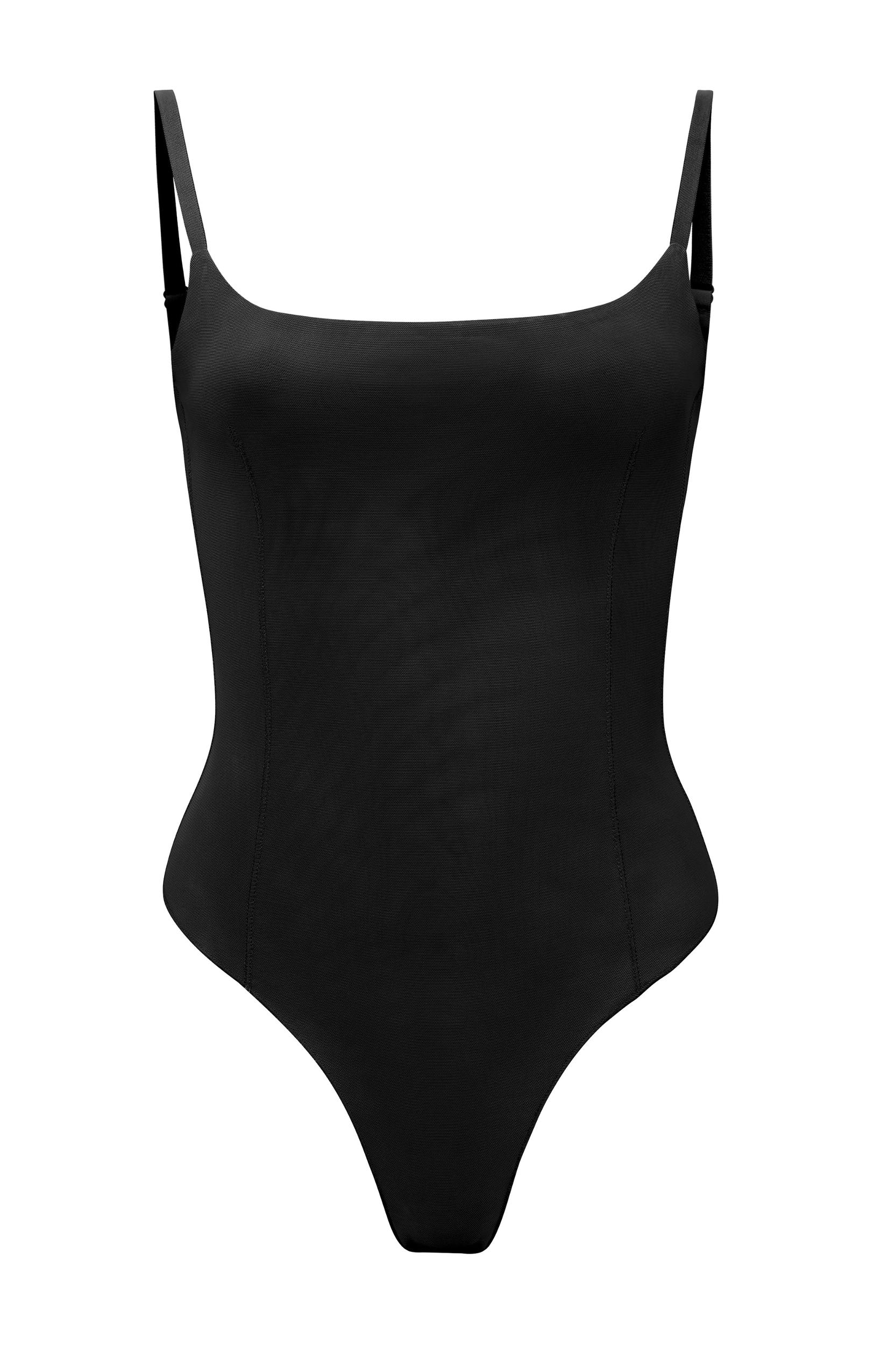 Soft Mesh Bodysuit in Black Female Product Image