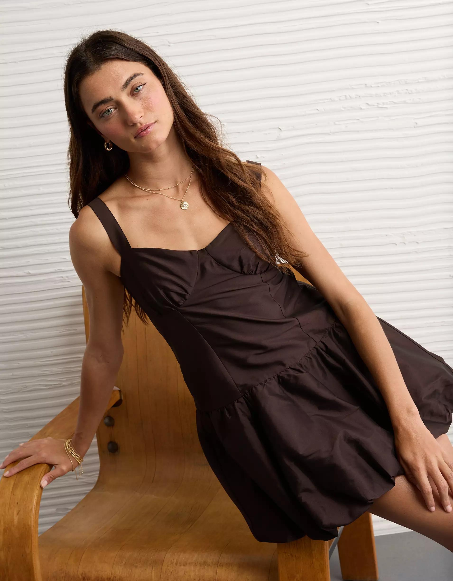 AE Corset Drop Waist Bubble Mini Dress Product Image