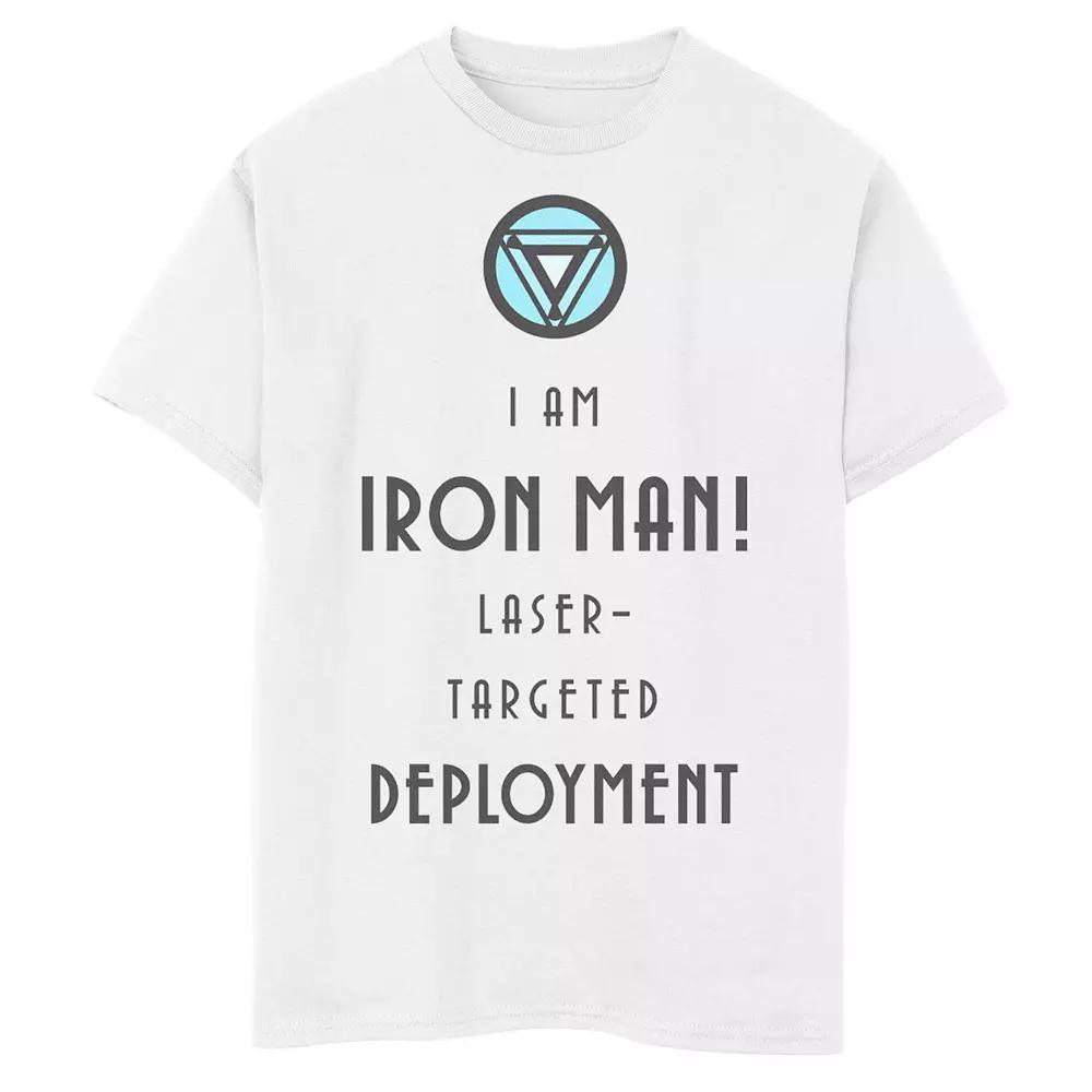 Boys 6-20 Marvel Iron Man Laser-Targeted Deployment Text Graphic Tee, Boy's,  Product Image