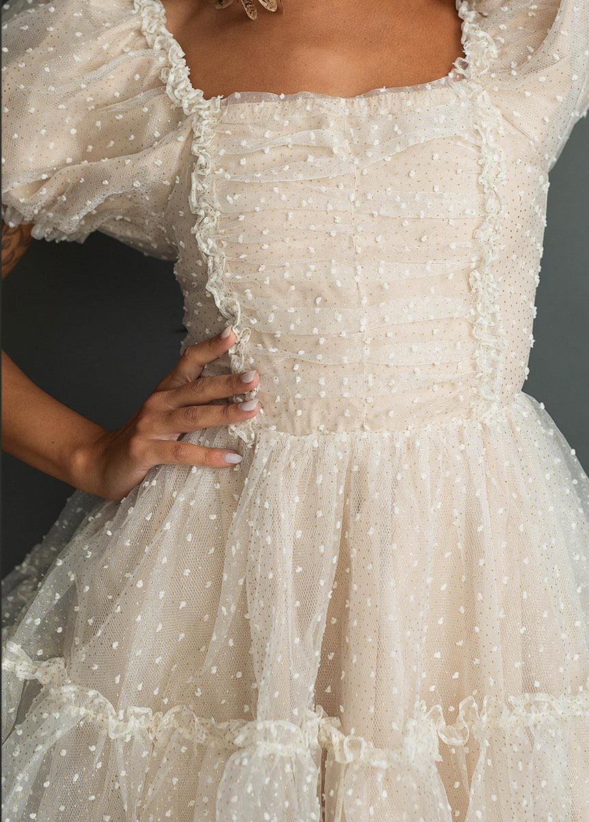 Perla Dress in Cream Dot Female Product Image