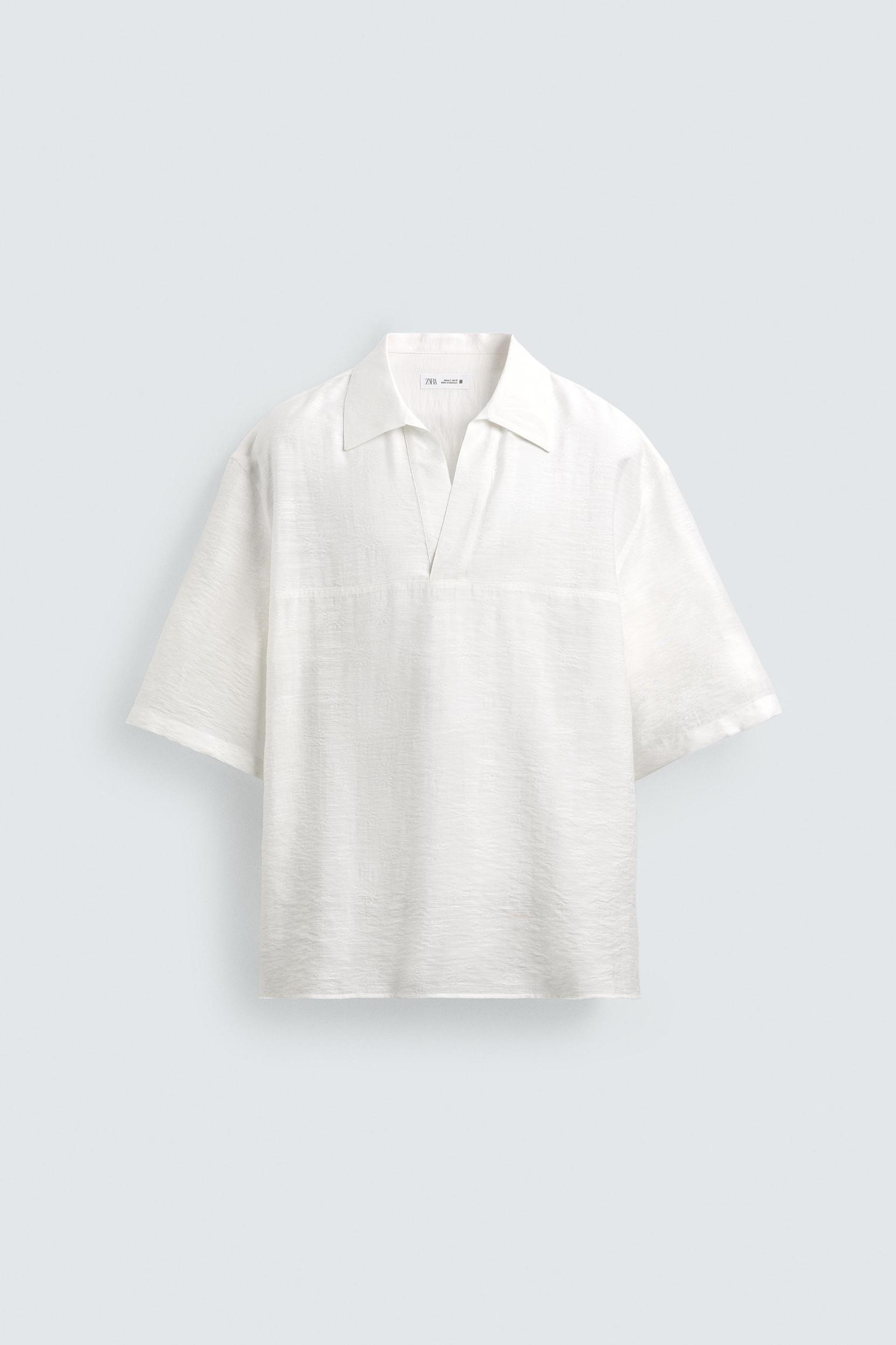 FLOWY JACQUARD POLO SHIRT Product Image