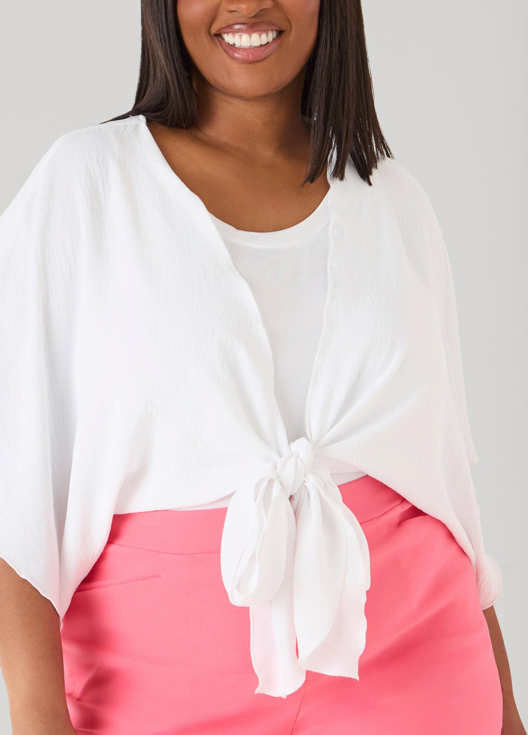 Textured Tie Front Shrug Product Image