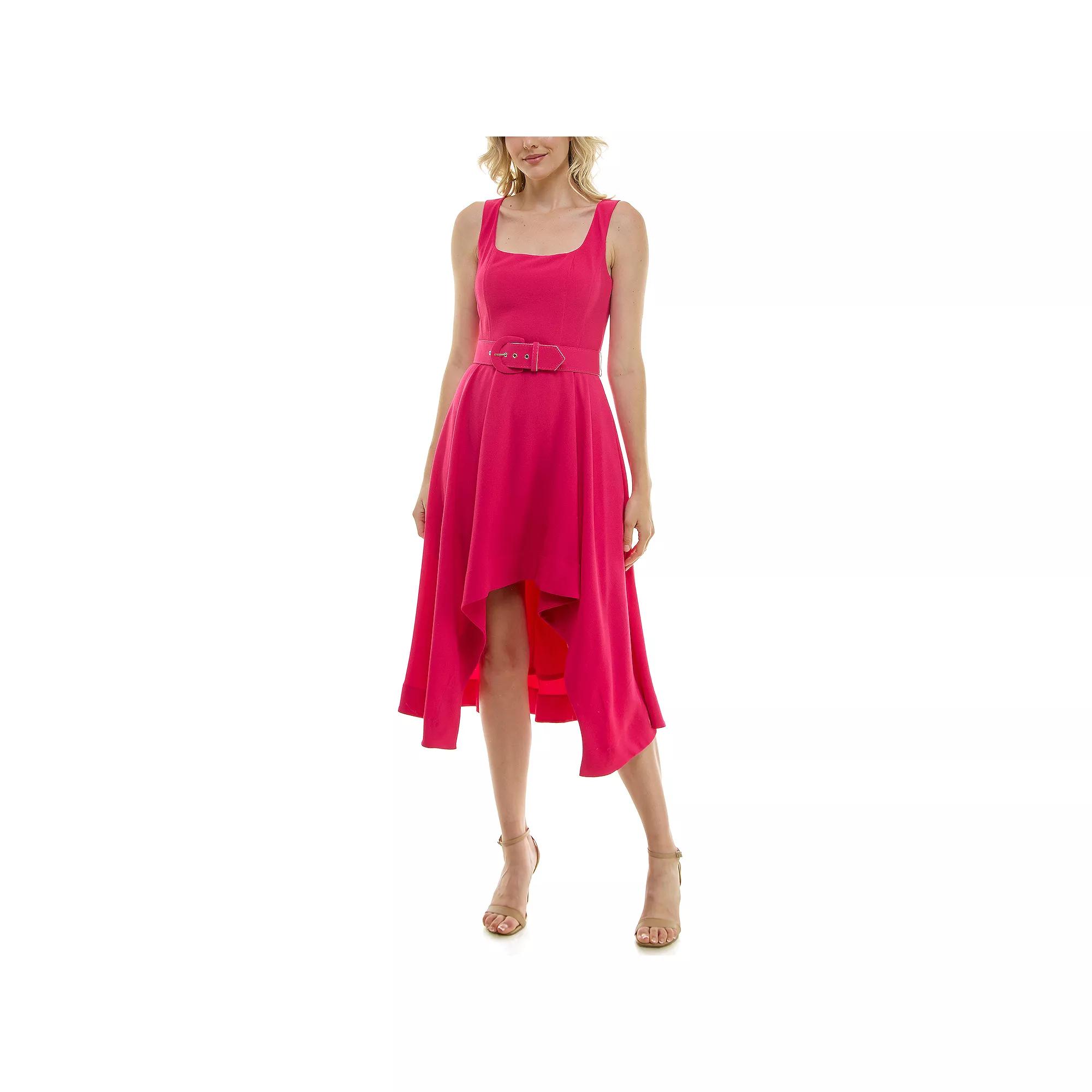 Women's Taylor High-Low Belted Midi Dress, Size: 6, Raspberry Product Image