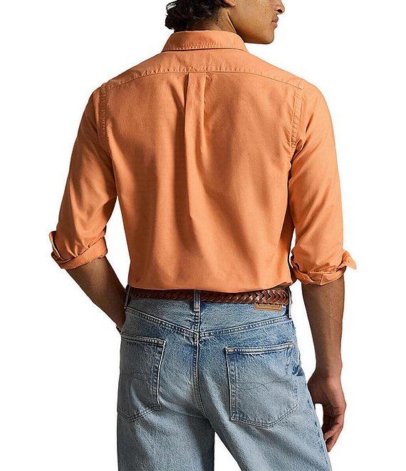 Polo Ralph Lauren Solid Garment-Dye Oxford Classic Fit Long Sleeve Woven Shirt Product Image