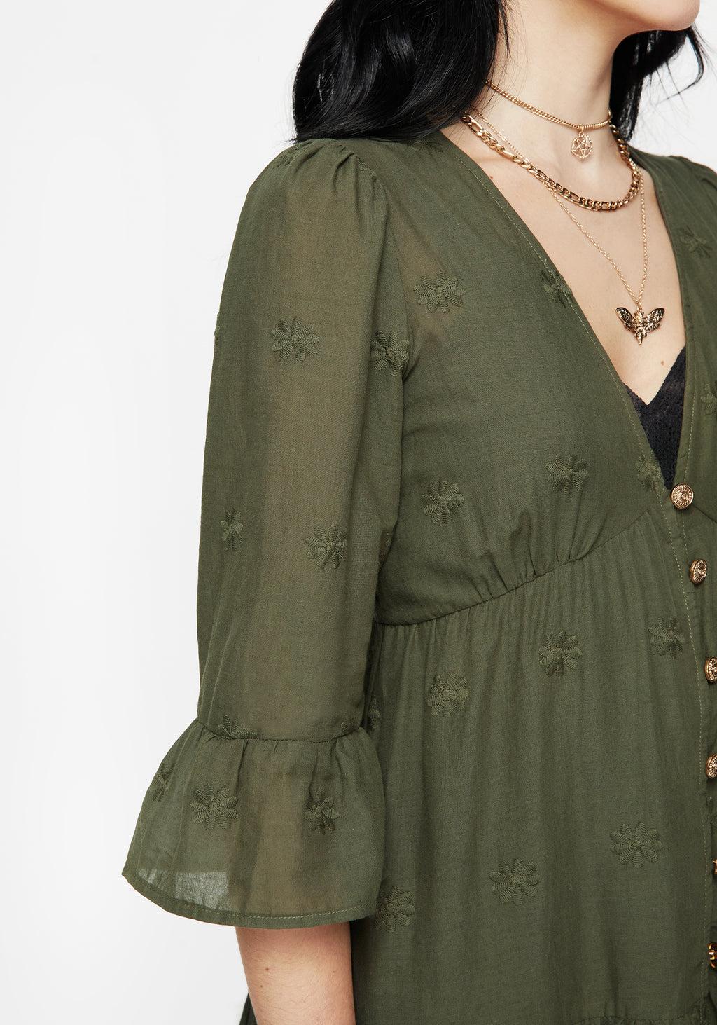 Gossamer Tiered Overdress - Green Product Image