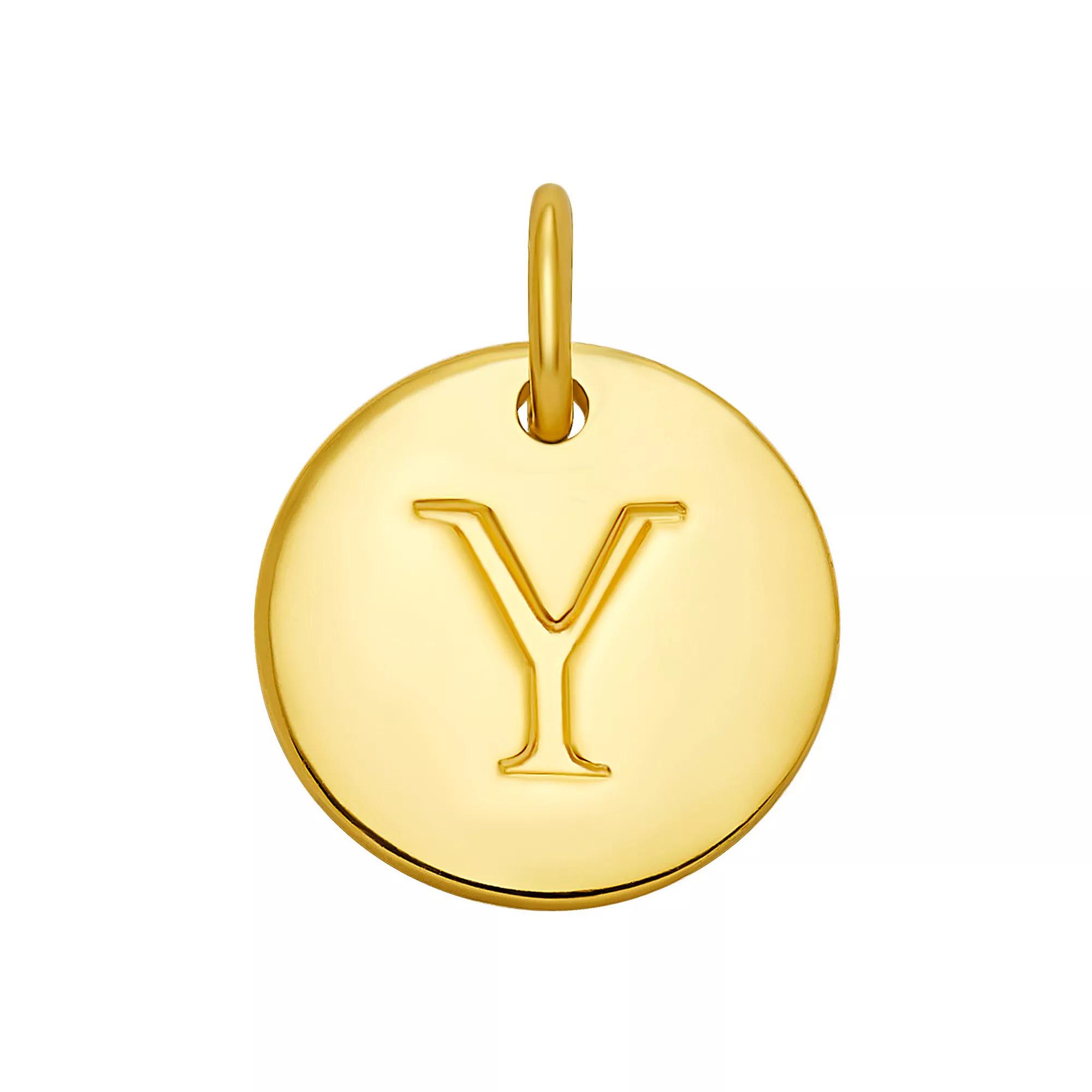 PRIMROSE 18k Gold Over Sterling Silver Letter Disc Charm, Women's, Gold Over Sterling D Product Image