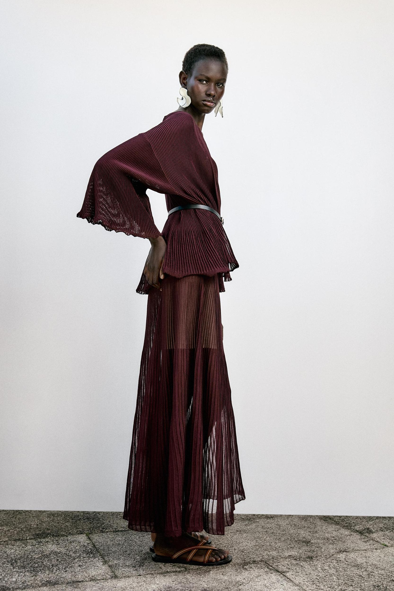 RIB KNIT CARDIGAN WITH BELT Product Image