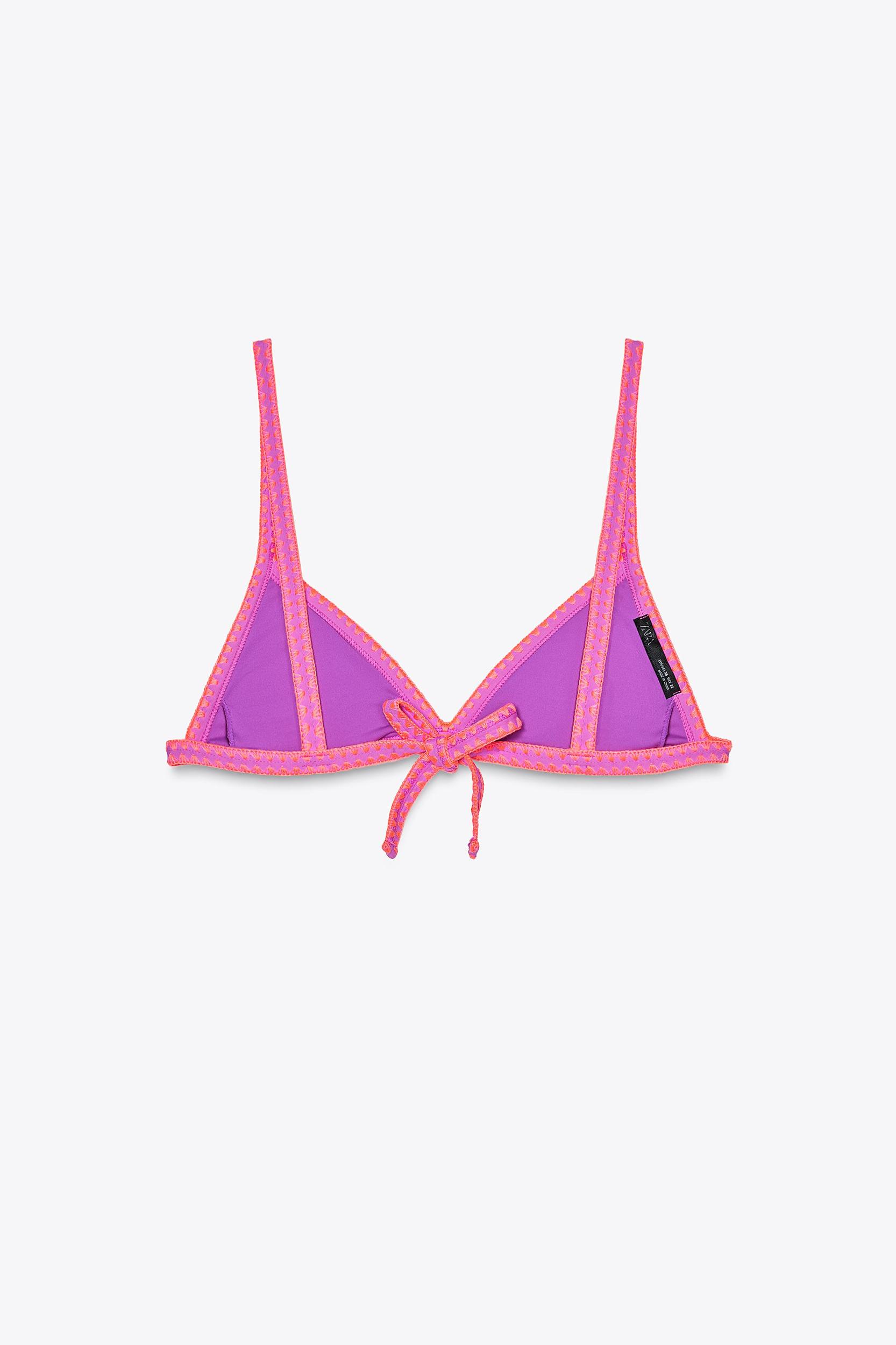 CONTRAST TRIANGLE BIKINI TOP Product Image