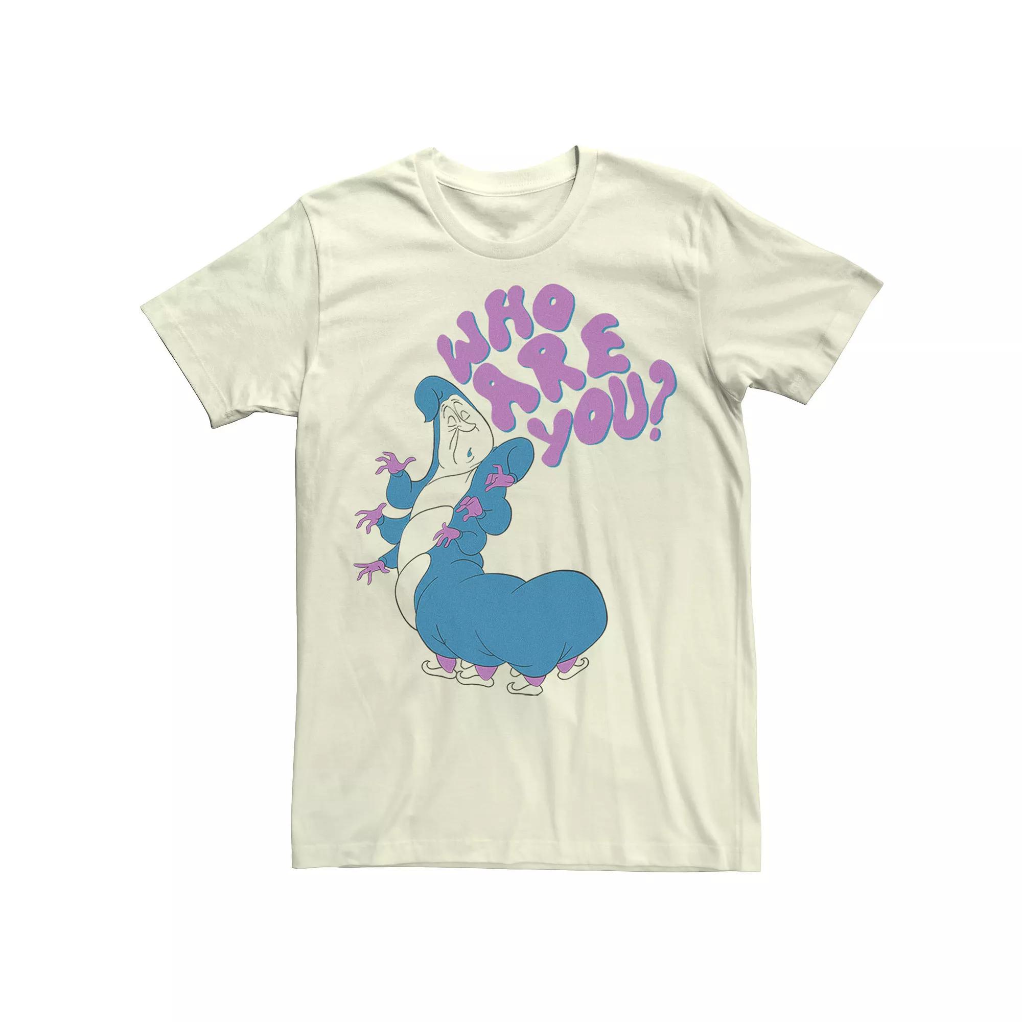 Disney's Alice In Wonderland Caterpillar Men's Who Are You Tee, Size: Medium, Light Blue Product Image