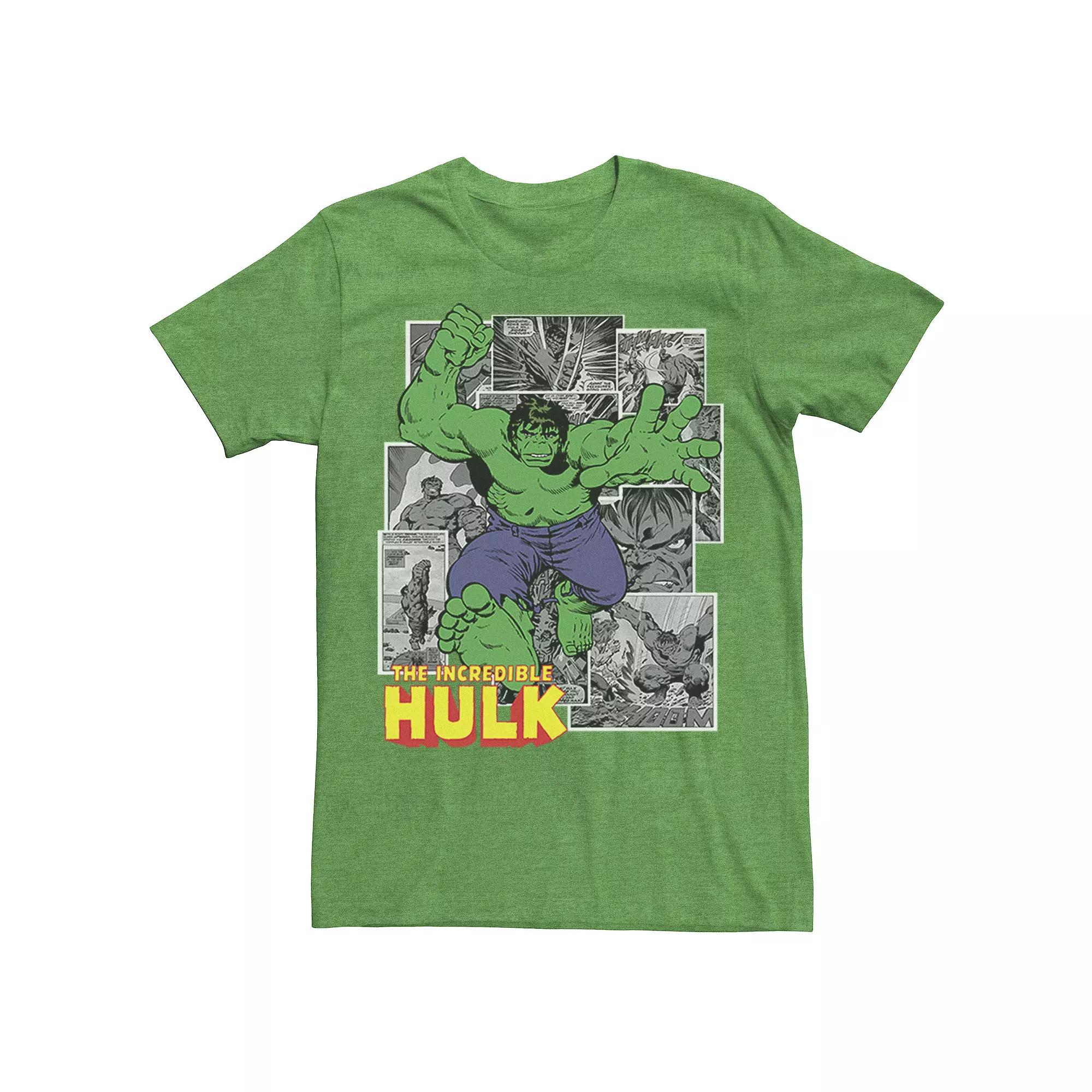 Men's Marvel Avengers The Incredible Hulk Comic Panel Portrait Graphic Tee,  Product Image