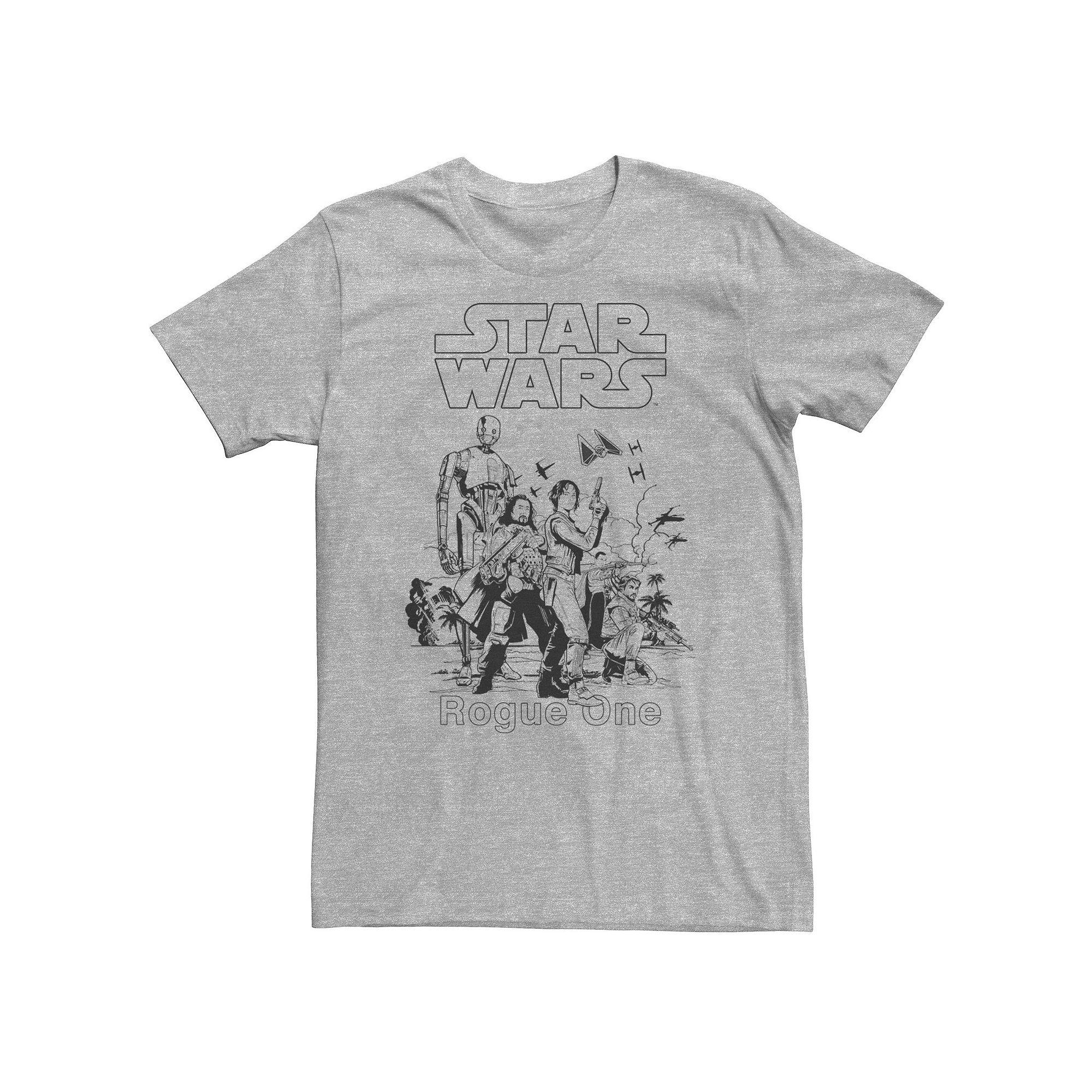 Big & Tall Star Wars Rogue One Group Shot Portrait Sketch Tee, Men's,  Product Image