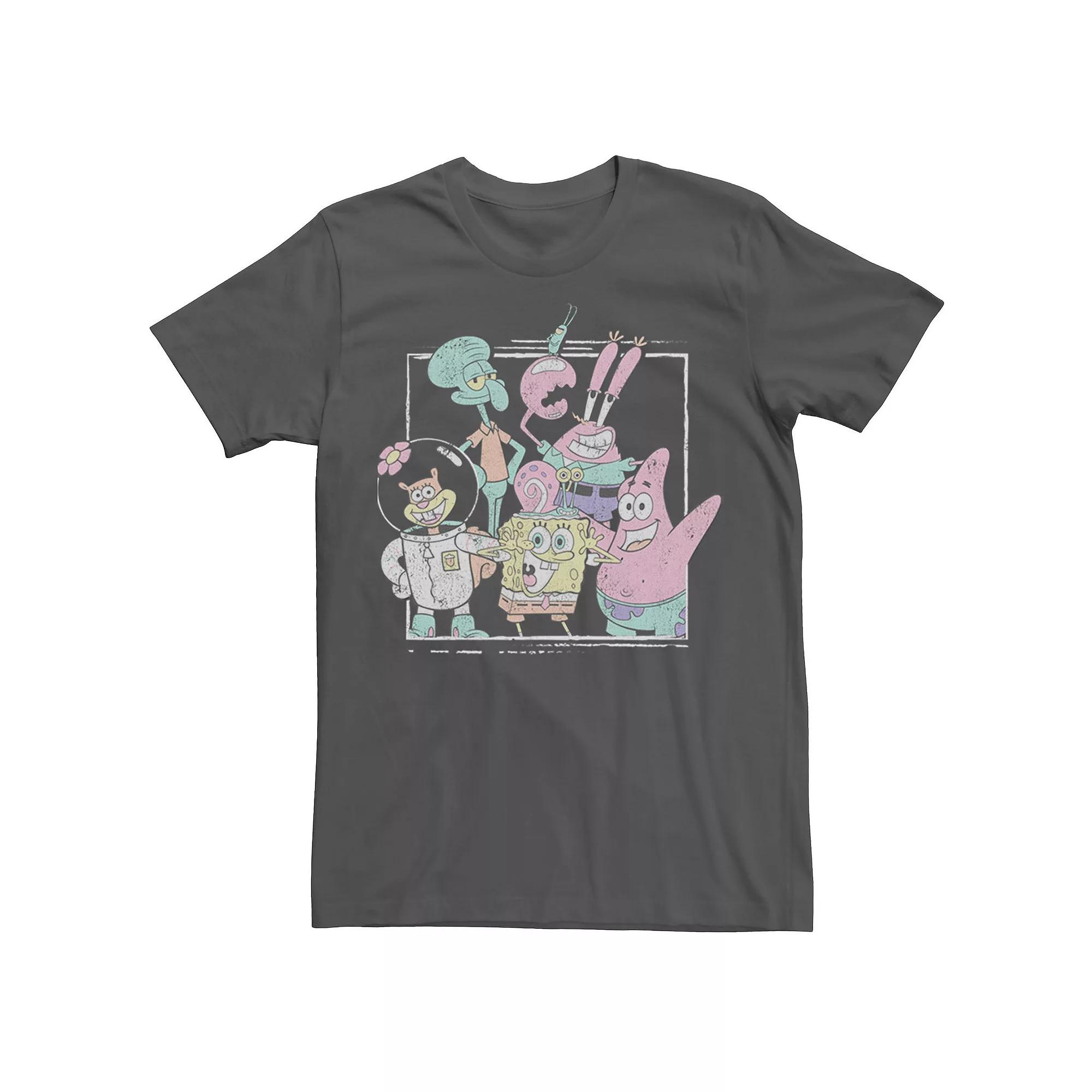 Men's SpongeBob SquarePants Bikini Bottom Gang Tee, Size: XXL, Grey Product Image