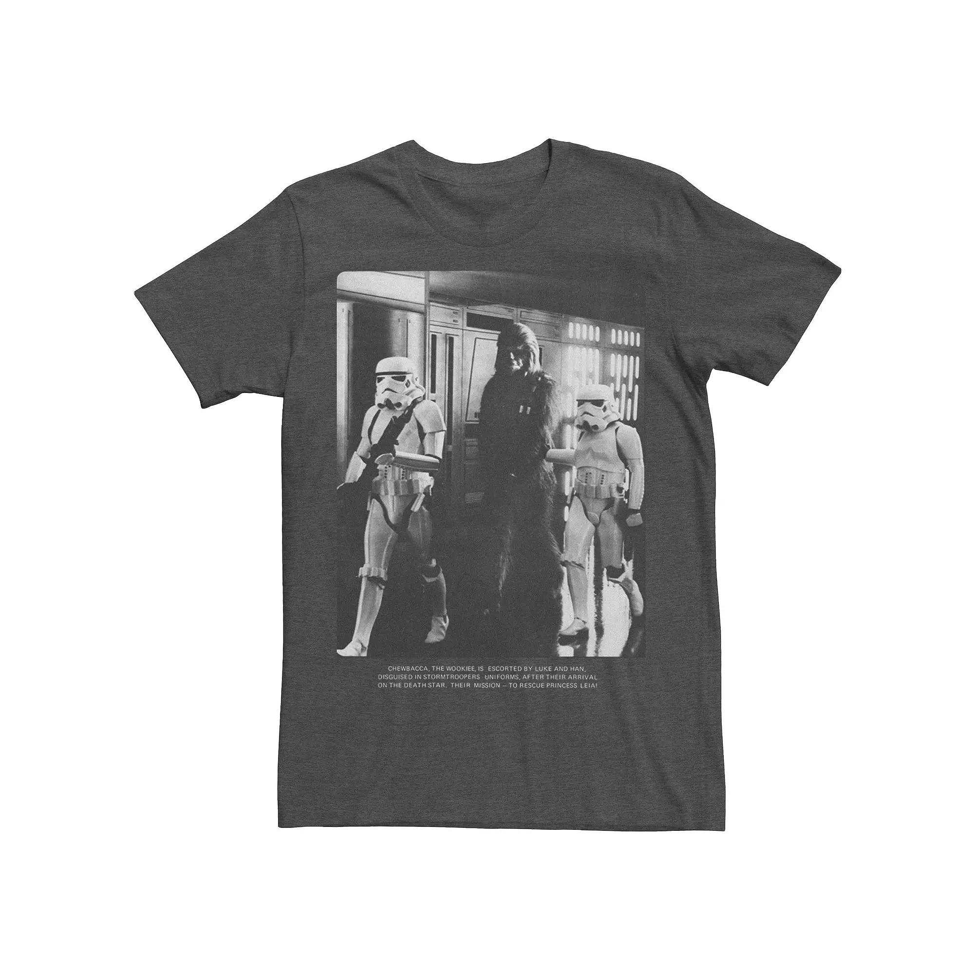 Men's Star Wars Luke & Han Escort Chewbacca Portrait Tee, Size: Small, Grey Heather Product Image