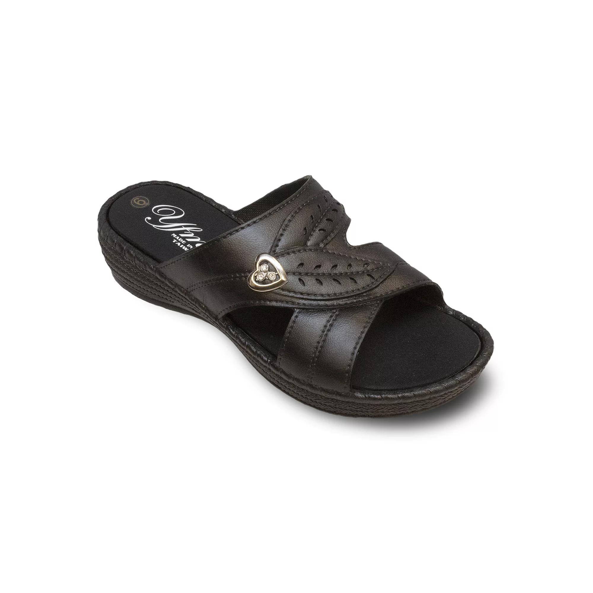 YFM Women's Low Heel Slide Sandals,  Product Image