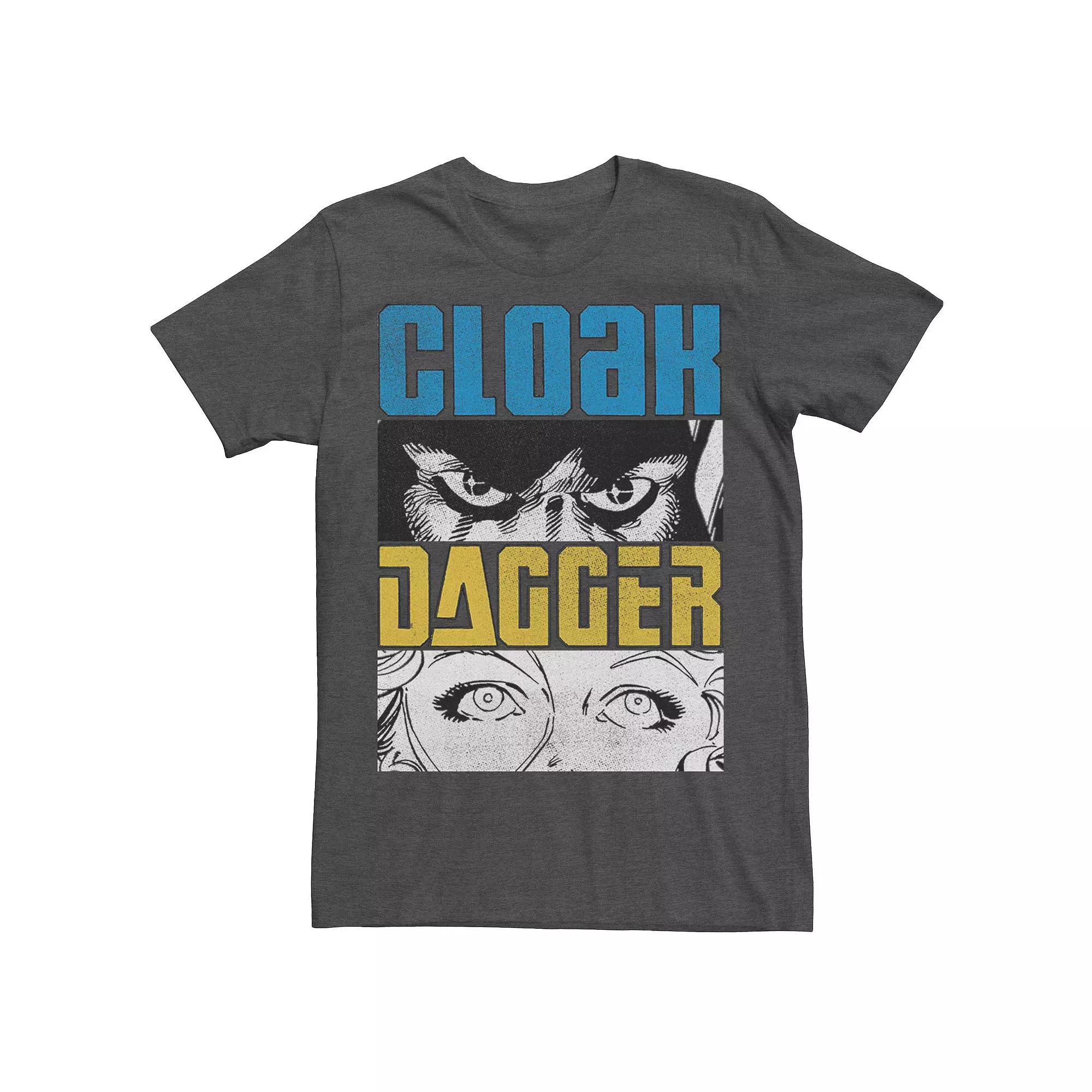 Men's Marvel Cloak Dagger Face Close Up Panels Tee, Size: XL, Grey Heather Product Image