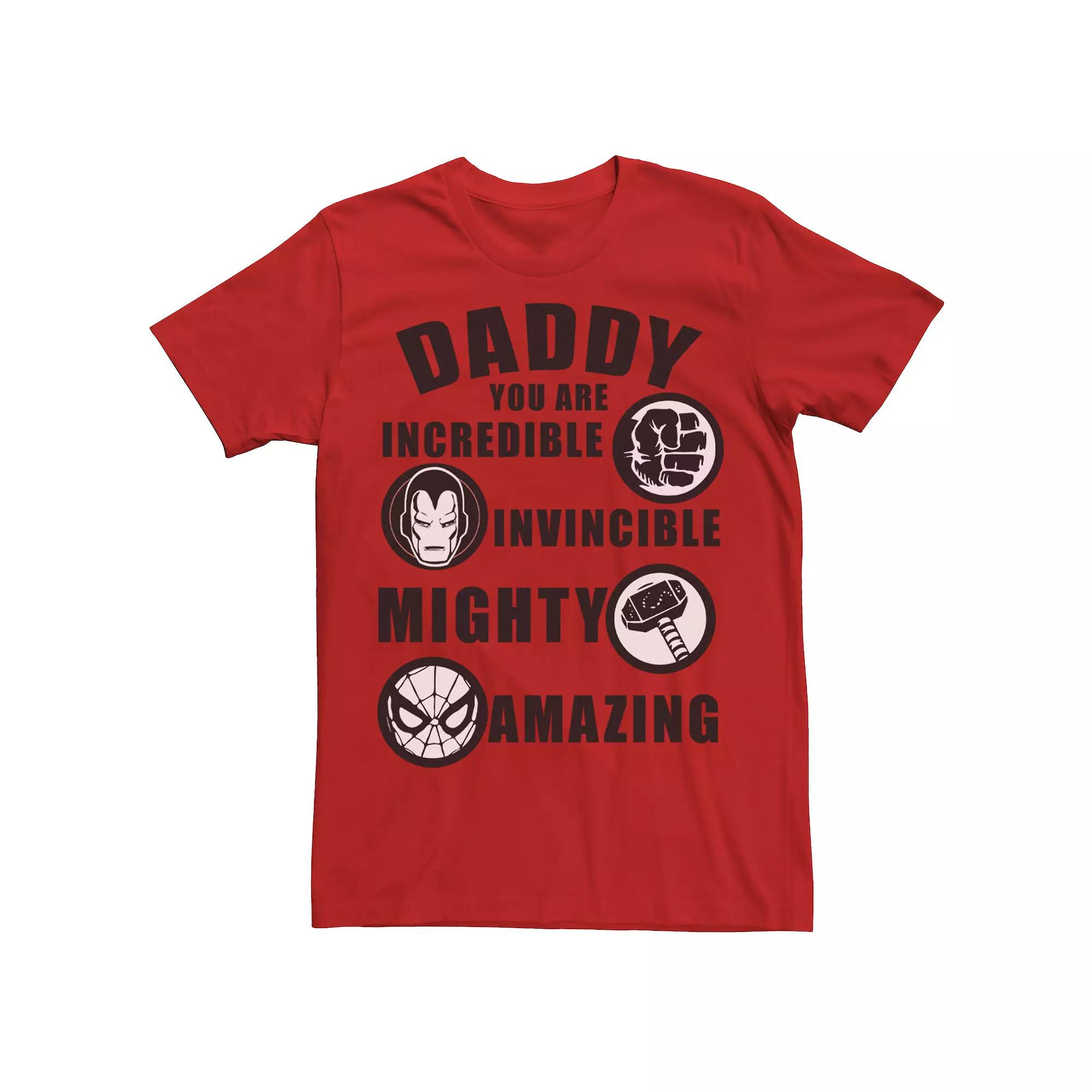 Men's Marvel Daddy You Are Incredible Invincible Mighty Amazing Graphic Tee, Size: 3XL Product Image