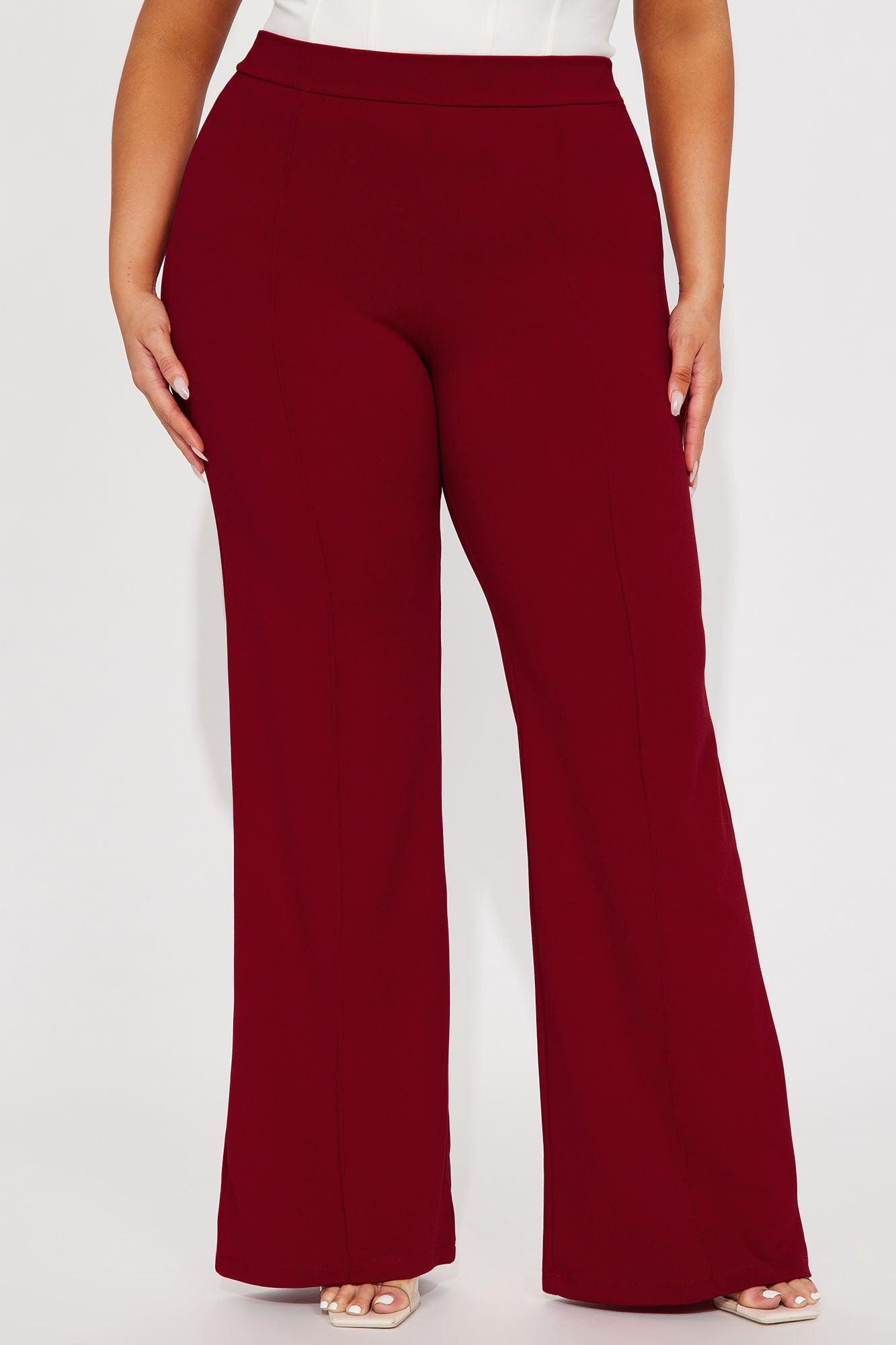 Victoria High Waisted Dress Pants - Red Product Image