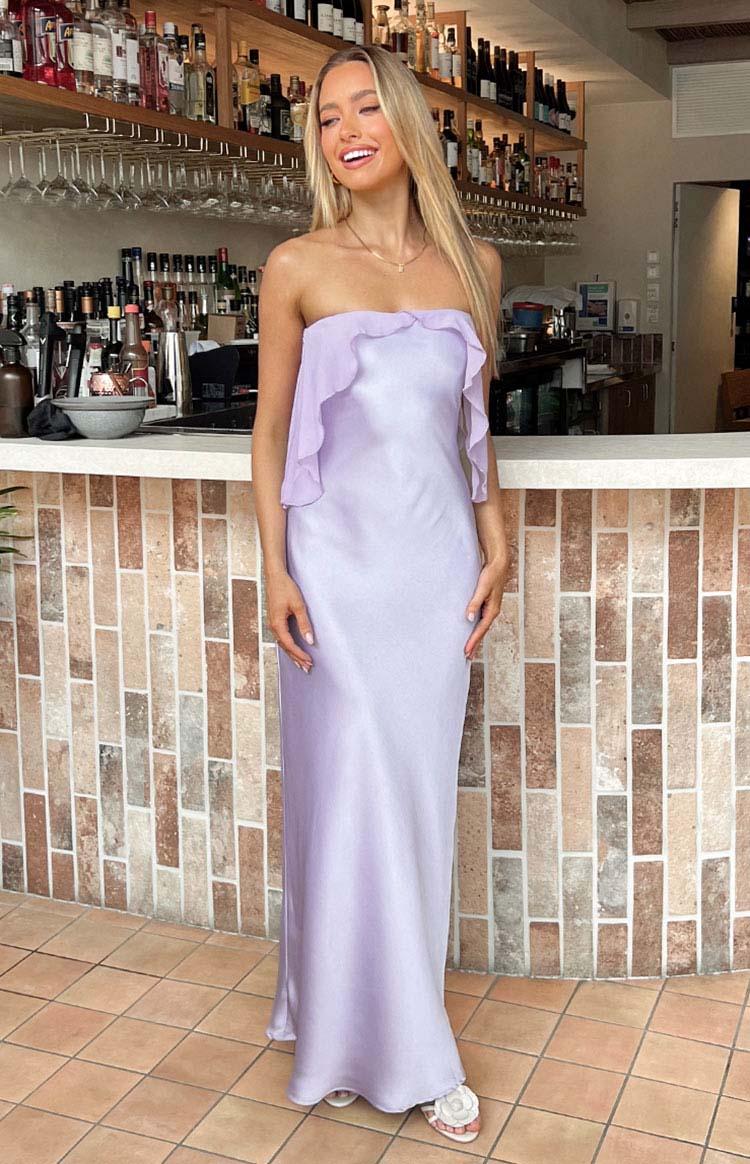 Faylinn Purple Strapless Maxi Dress Product Image