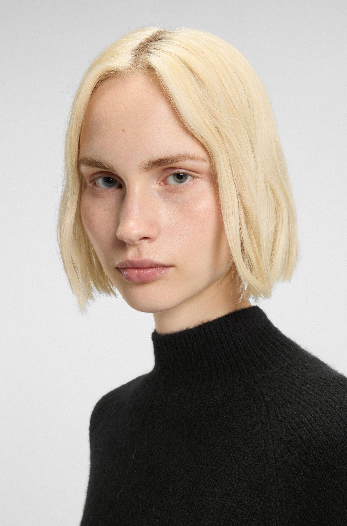 Relaxed-fit mock-neck sweater in a wool blend Product Image