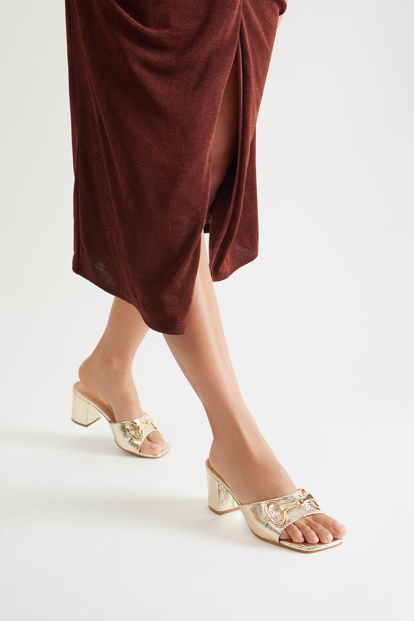 Zaire Metallic Heels - Gold Product Image