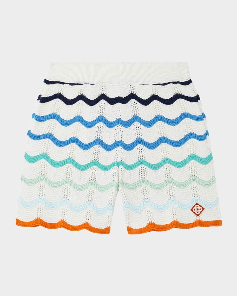 Men's Gradient Wave Crochet Shorts Product Image