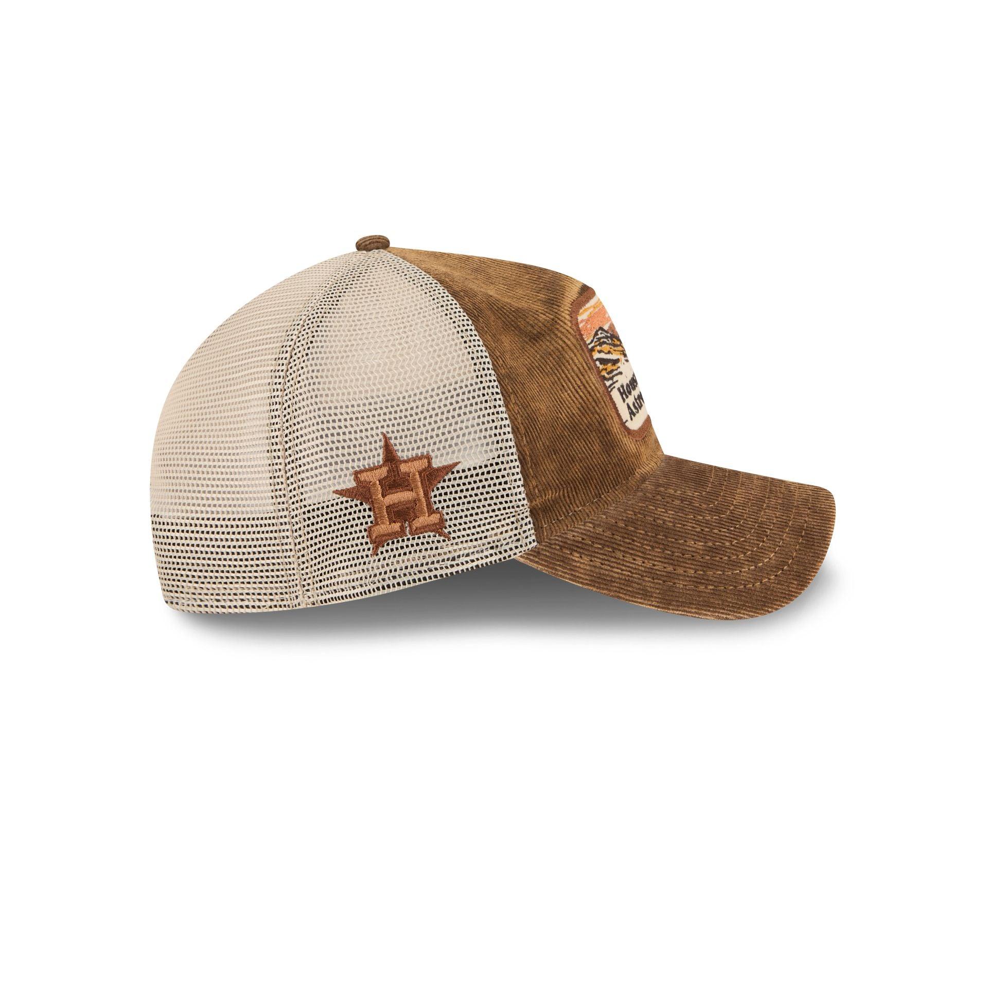 Houston Astros Vintage Landscape Brown 9TWENTY A-Frame Trucker Hat Male Product Image