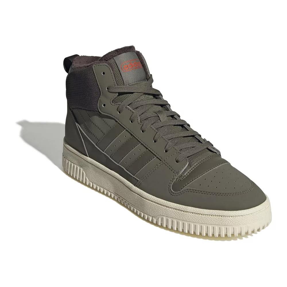 adidas Break Start Mid Men's Winterized Basketball Shoes, Size: 7.5, Olive Brown Cream Product Image