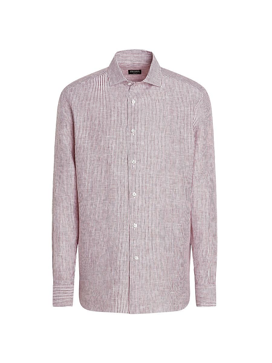 Mens Oasi Lino Striped Shirt Product Image