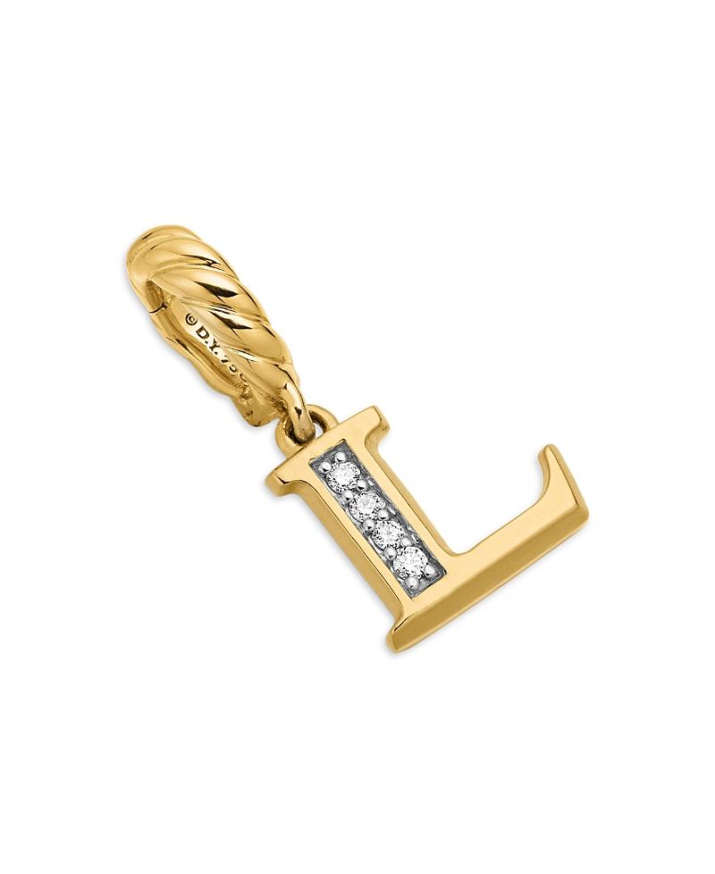 Womens Pav Initial Pendant in 18K Yellow Gold Product Image