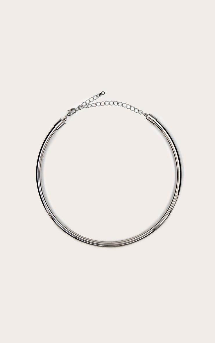 Silver Metal Bar Choker Product Image