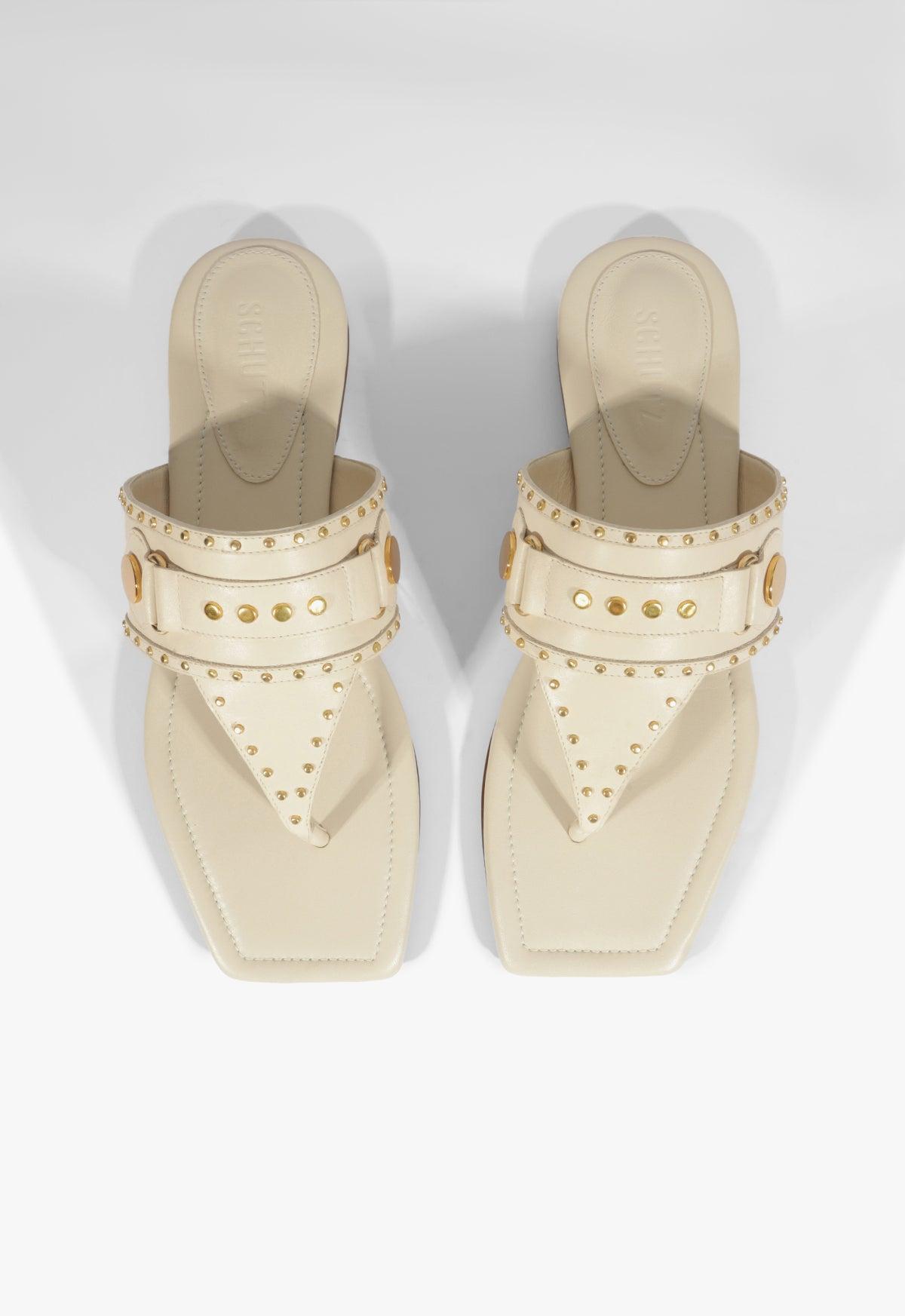 Aria White Leather Sandal Product Image
