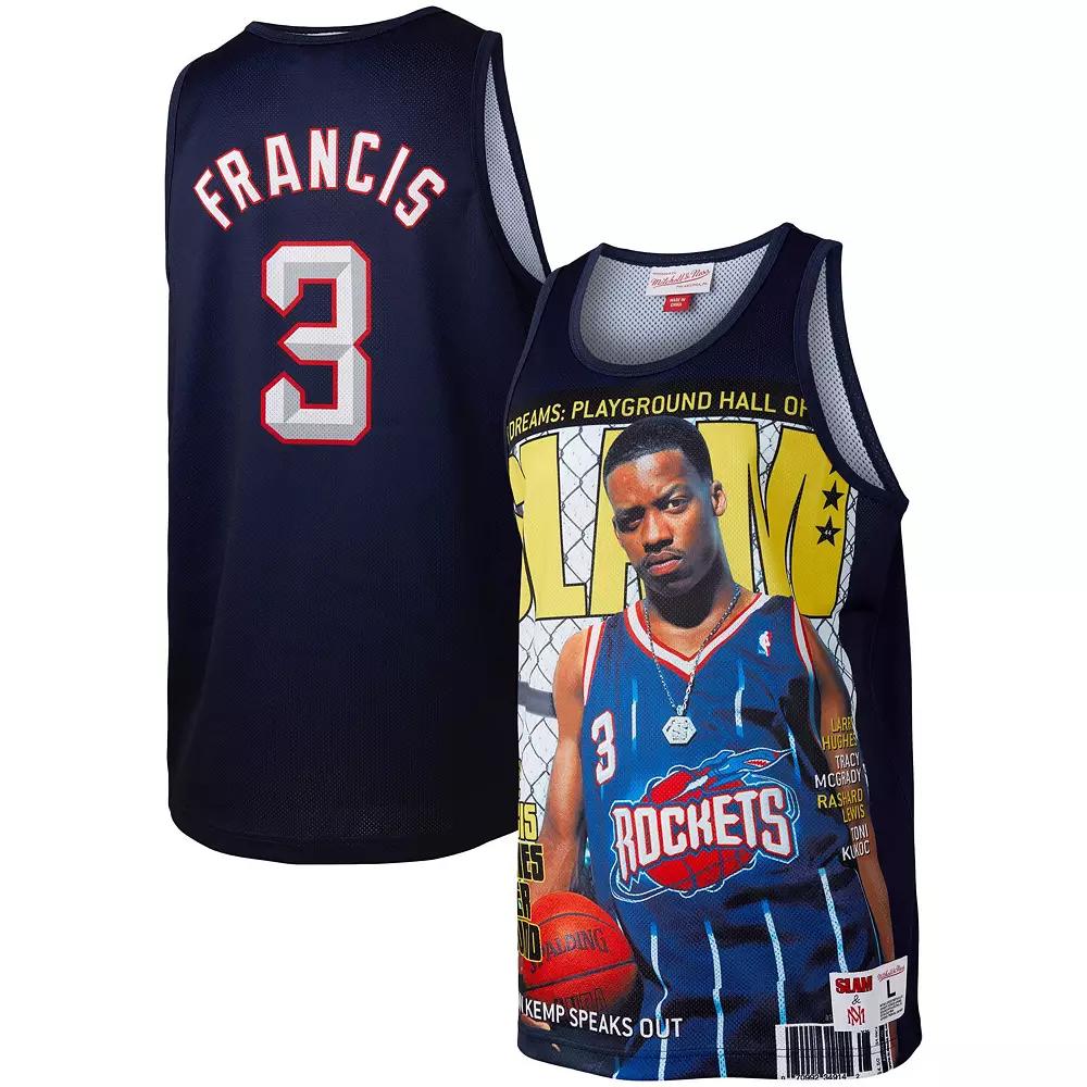 Men's Mitchell & Ness Steve Francis Navy Houston Rockets Slam Player Tank Top, Size: Small, Blue Product Image