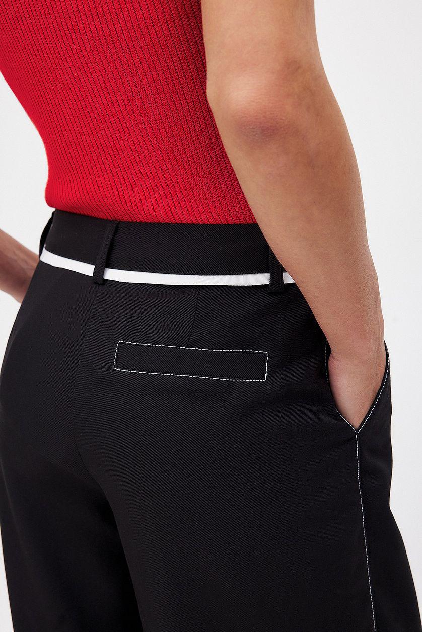 Contrast Detail Mid Waist Trousers Product Image
