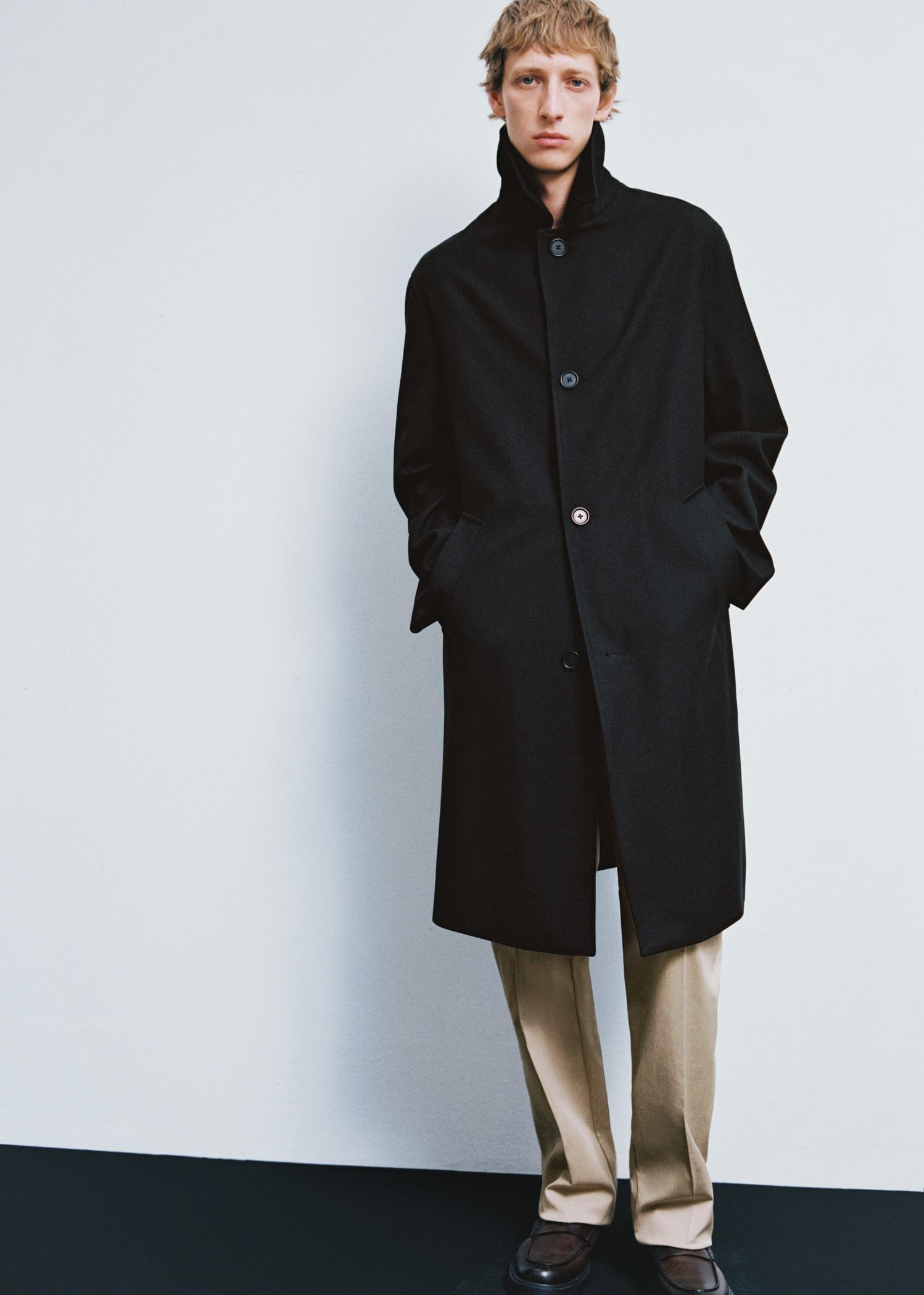 Oversized comfort stretch trench coat - Men | MANGO USA Product Image